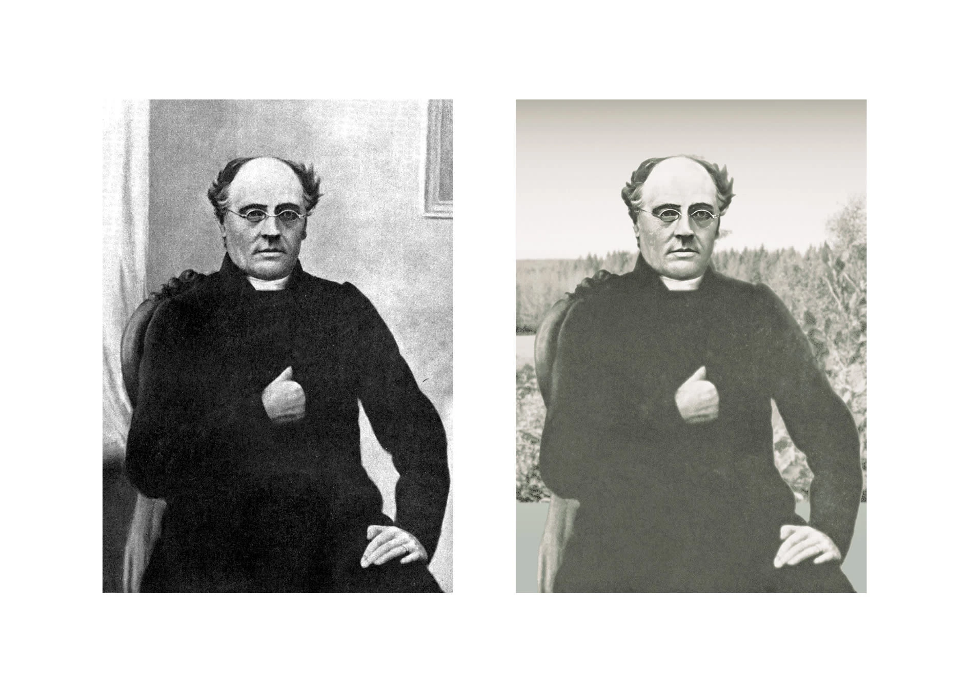 Portrait of Johan Ludvig Runeberg Enhanced with Photoshop