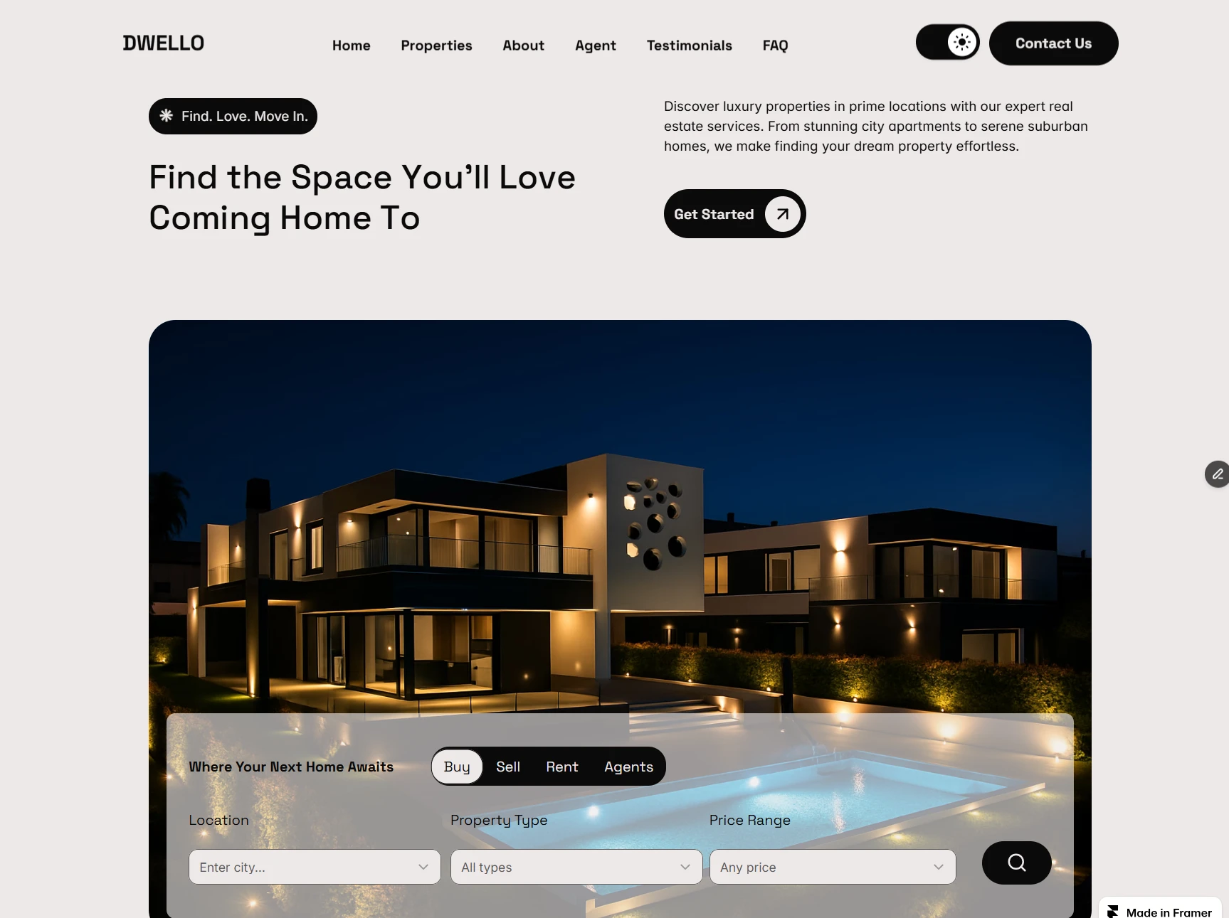 Hero Section - Light Mode