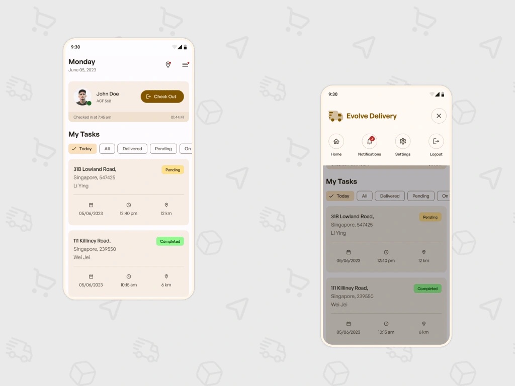 Homepage for Evolve Delivery