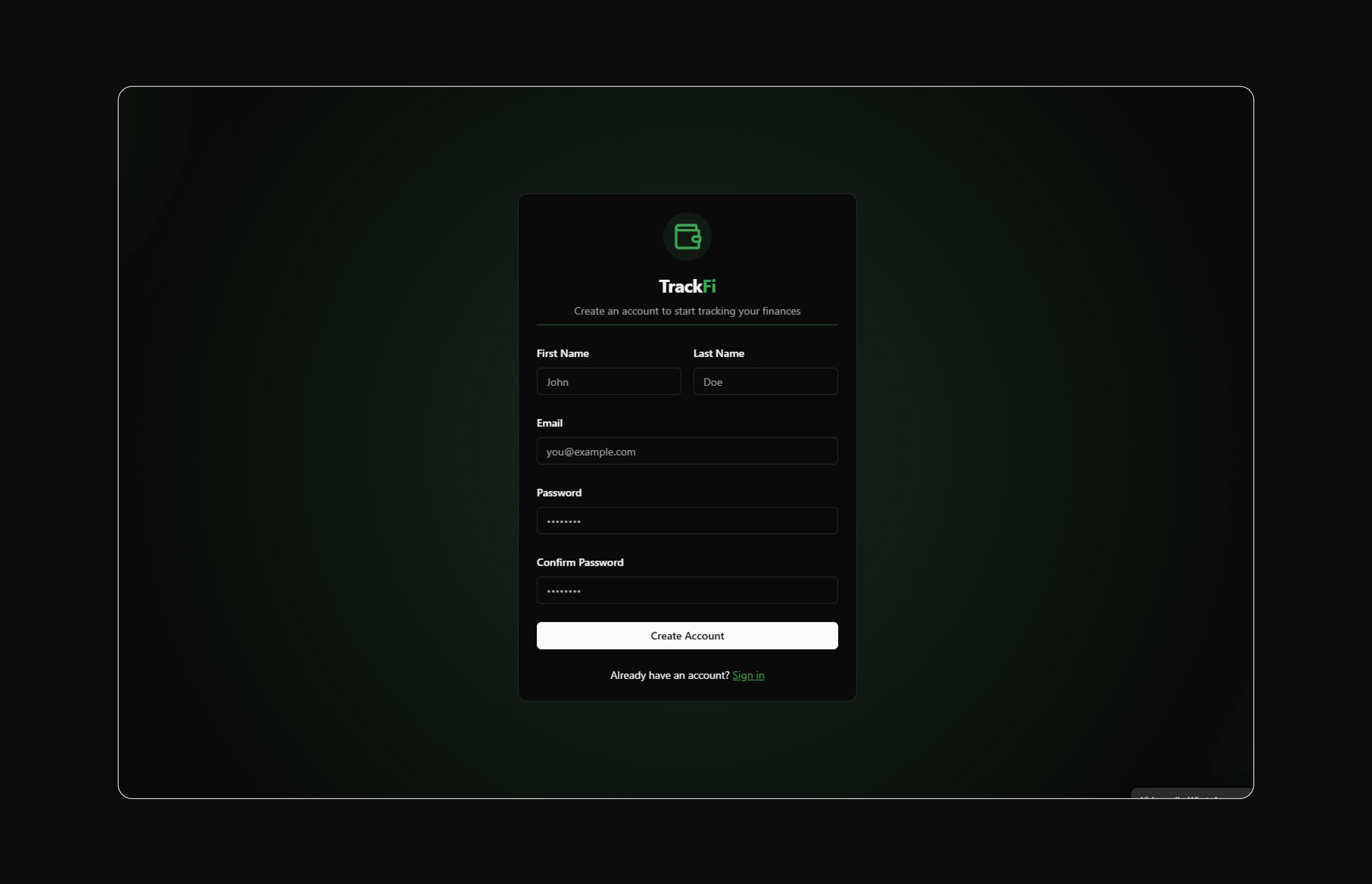 Sign up Modal