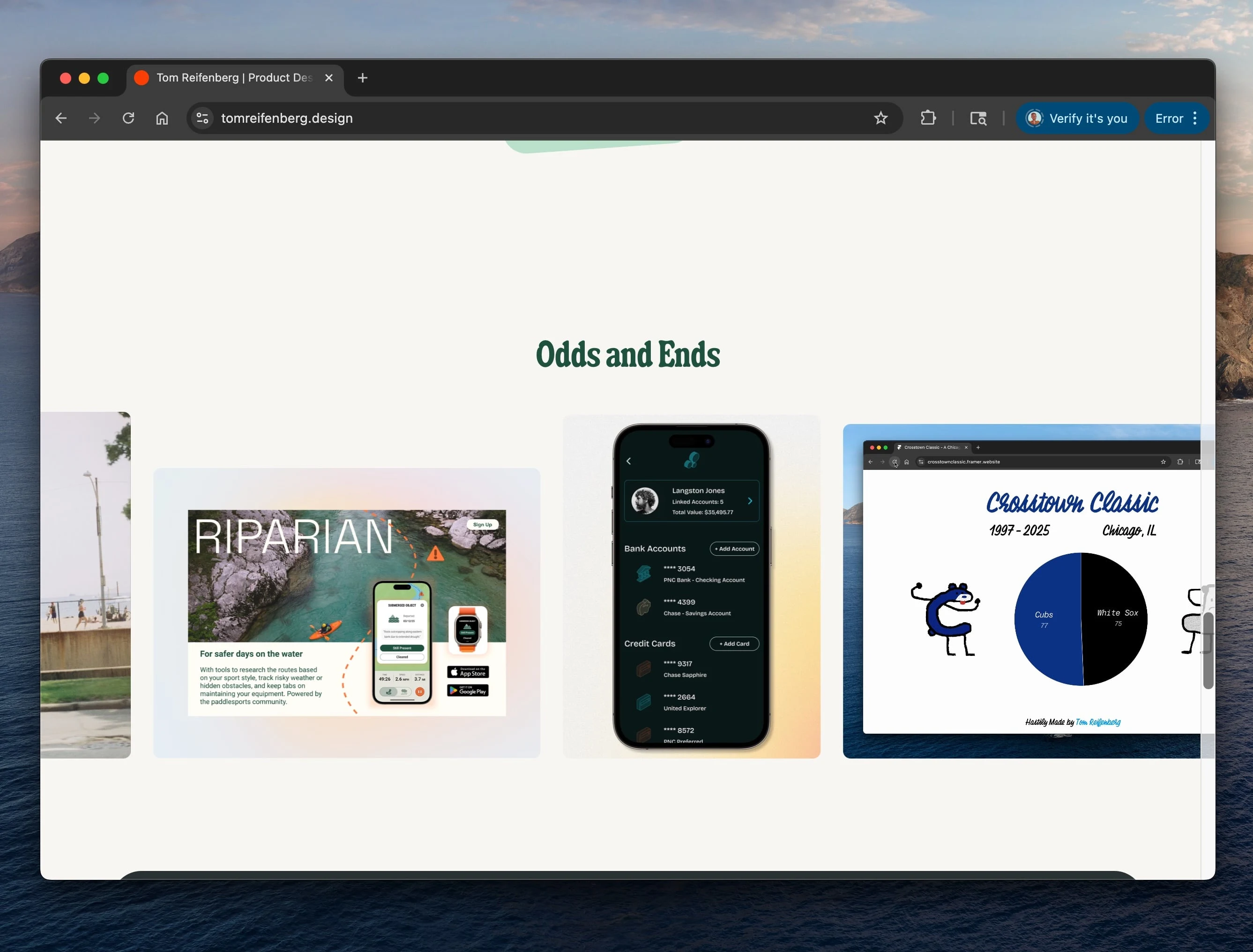 A ticker section dedicated to small projects and personal experiments