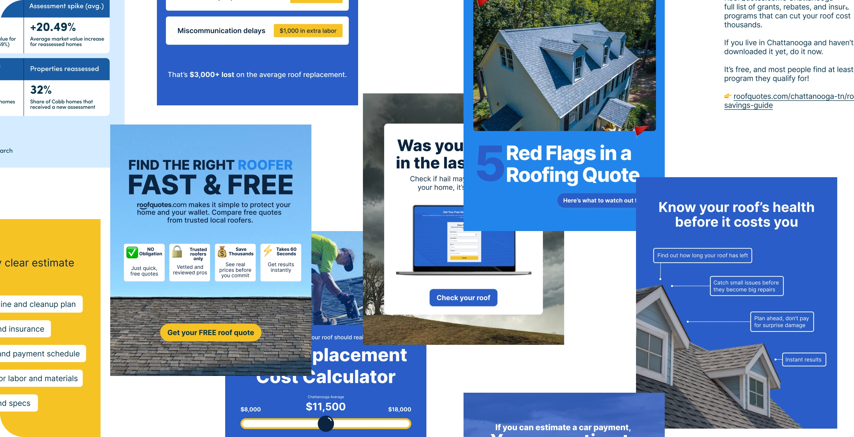 Some of the ads we've created for roofquotes.com