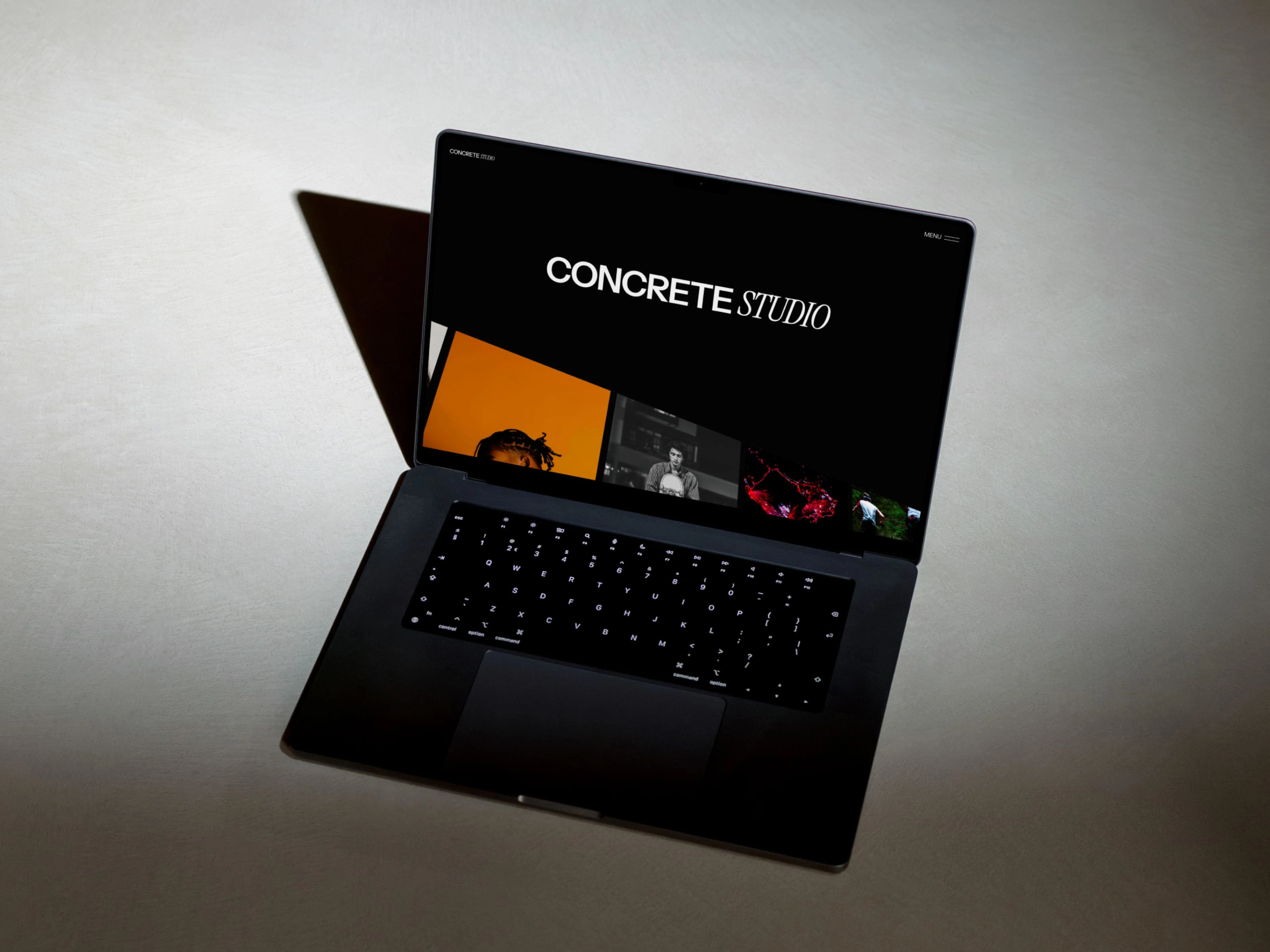 Website homepage mockup