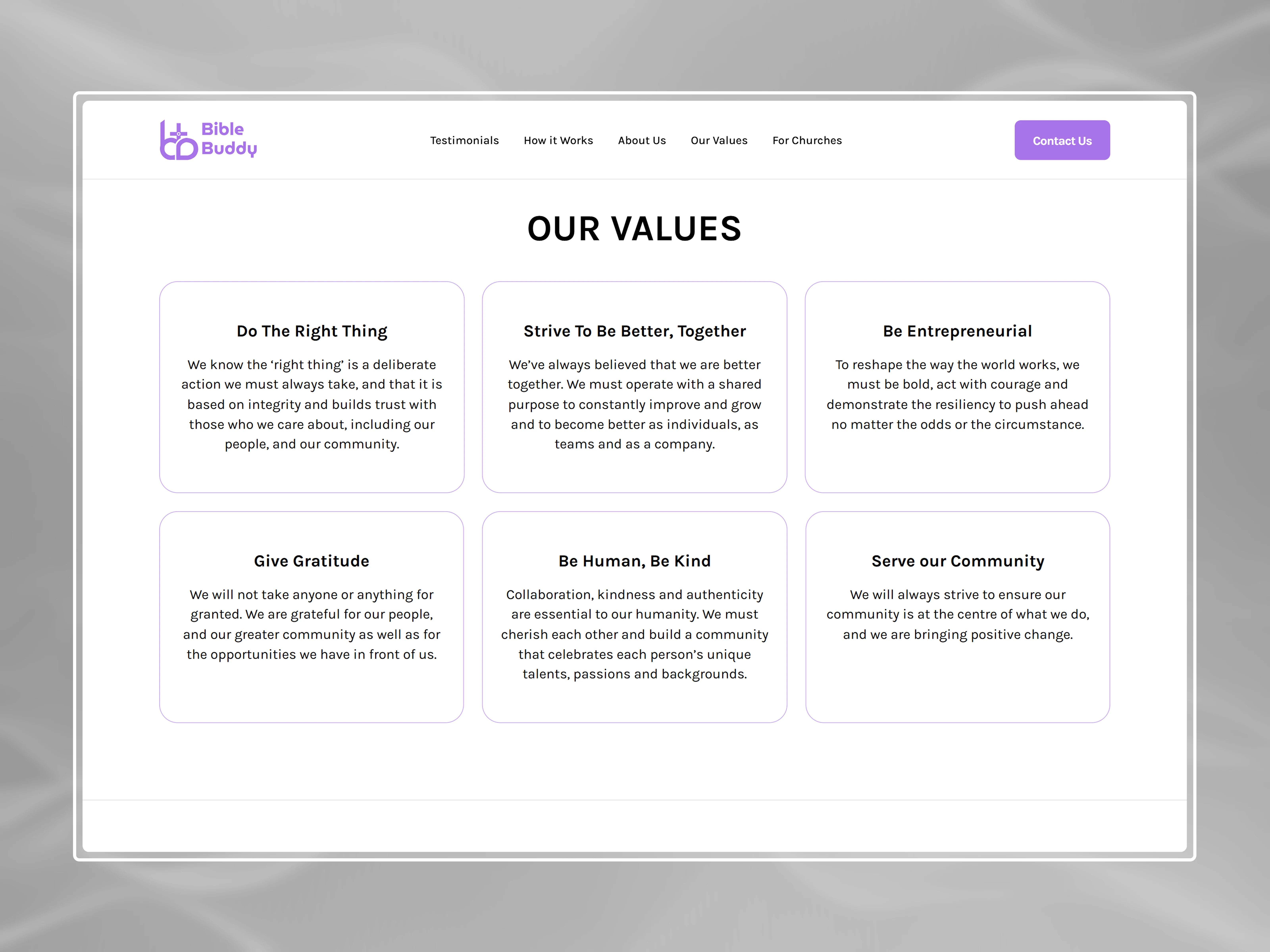 Our Values Section