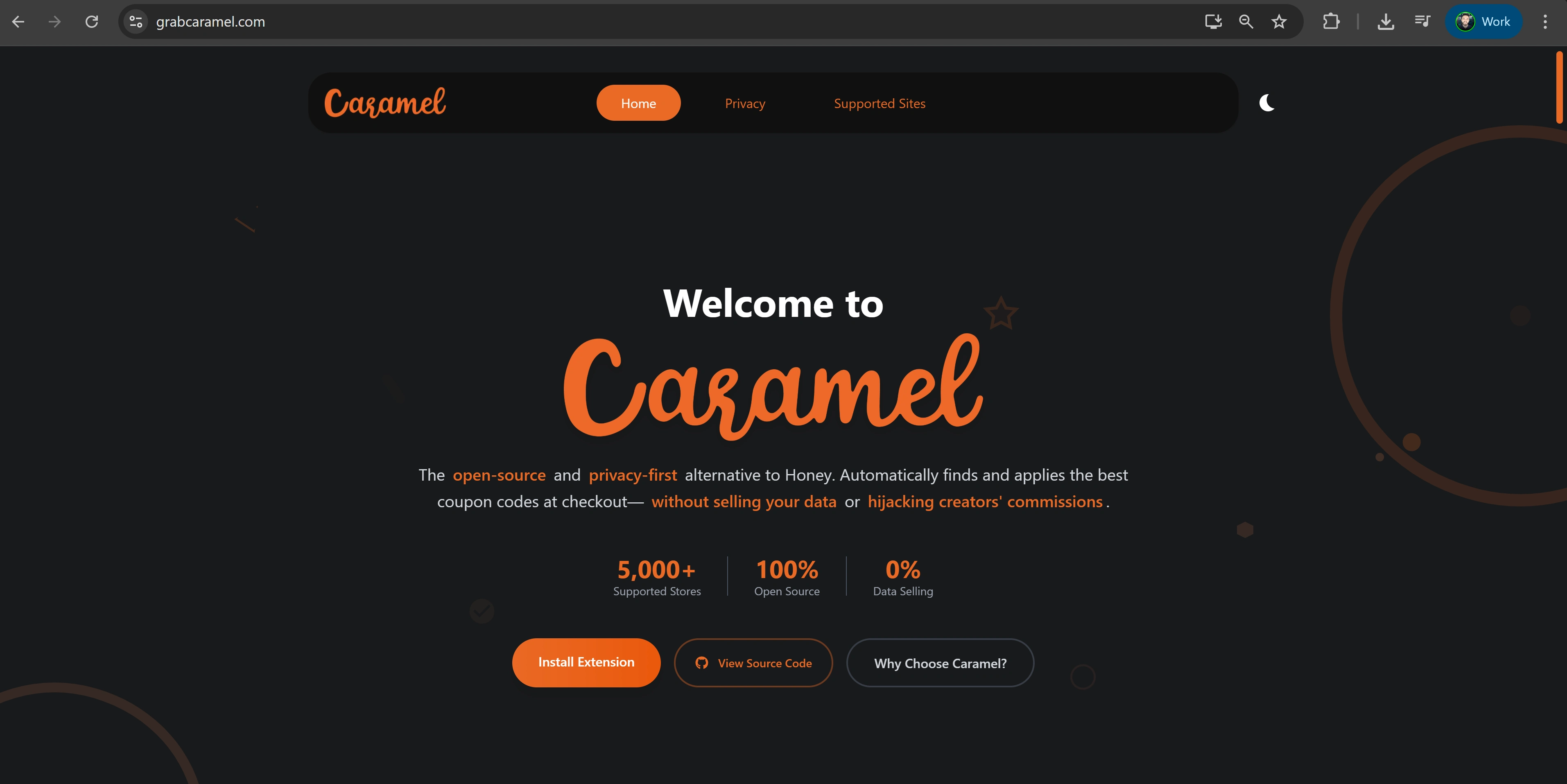 Landing Page (https://grabcaramel.com)
