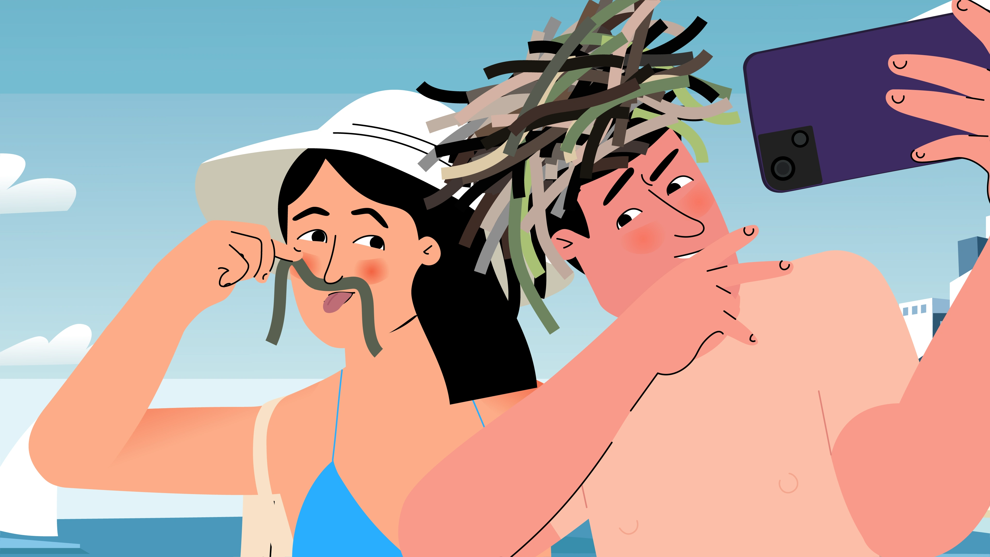 Cyclades Preservation Fund & easyJet - Not Your Typical Postcard / Illustration, animation, art direction, script writing by Alexia Barakou