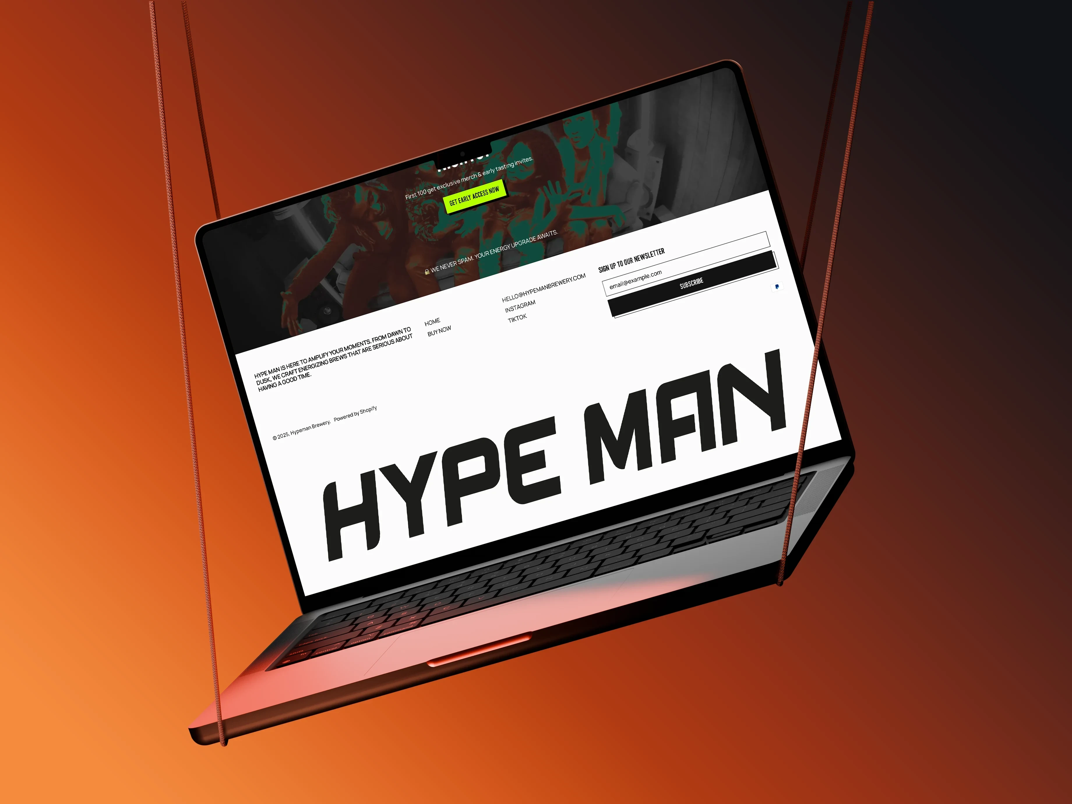 Hype Man website footer