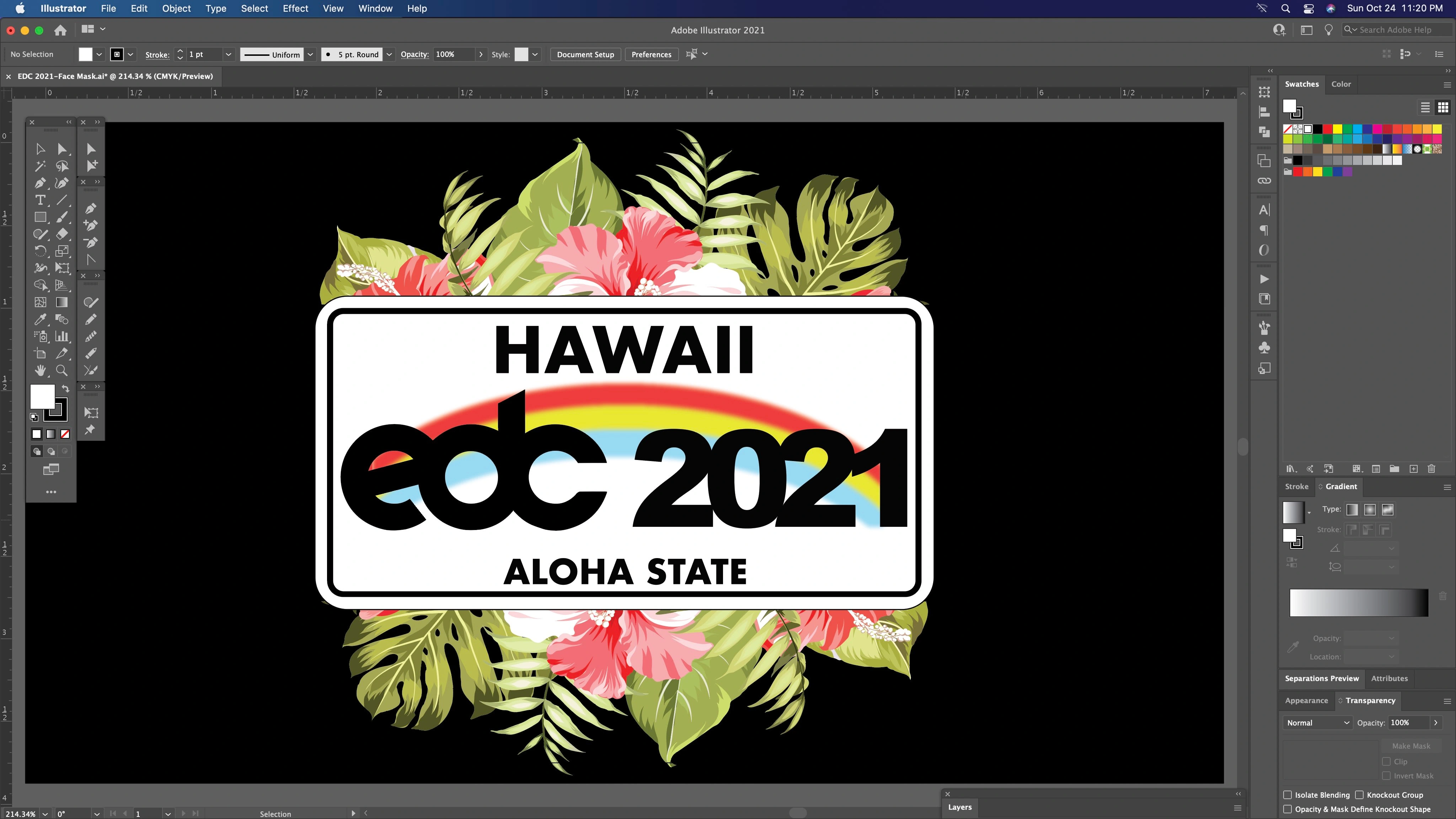 Face mask design setup using Adobe Illustrator