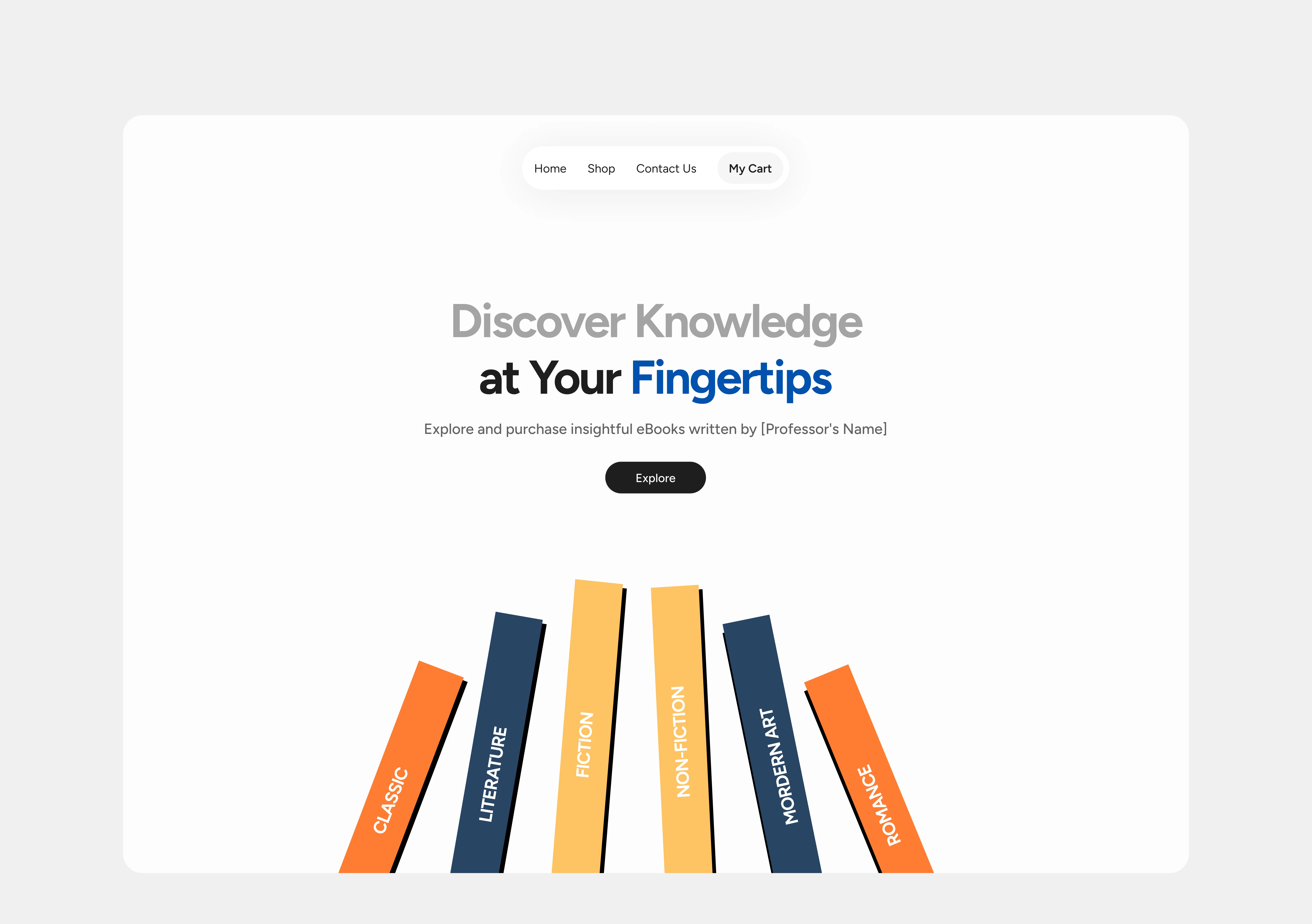 FIRST LANDING PAGE ITERATION, PLAYING AROUND WITH BOOKS ILLUSTRATION