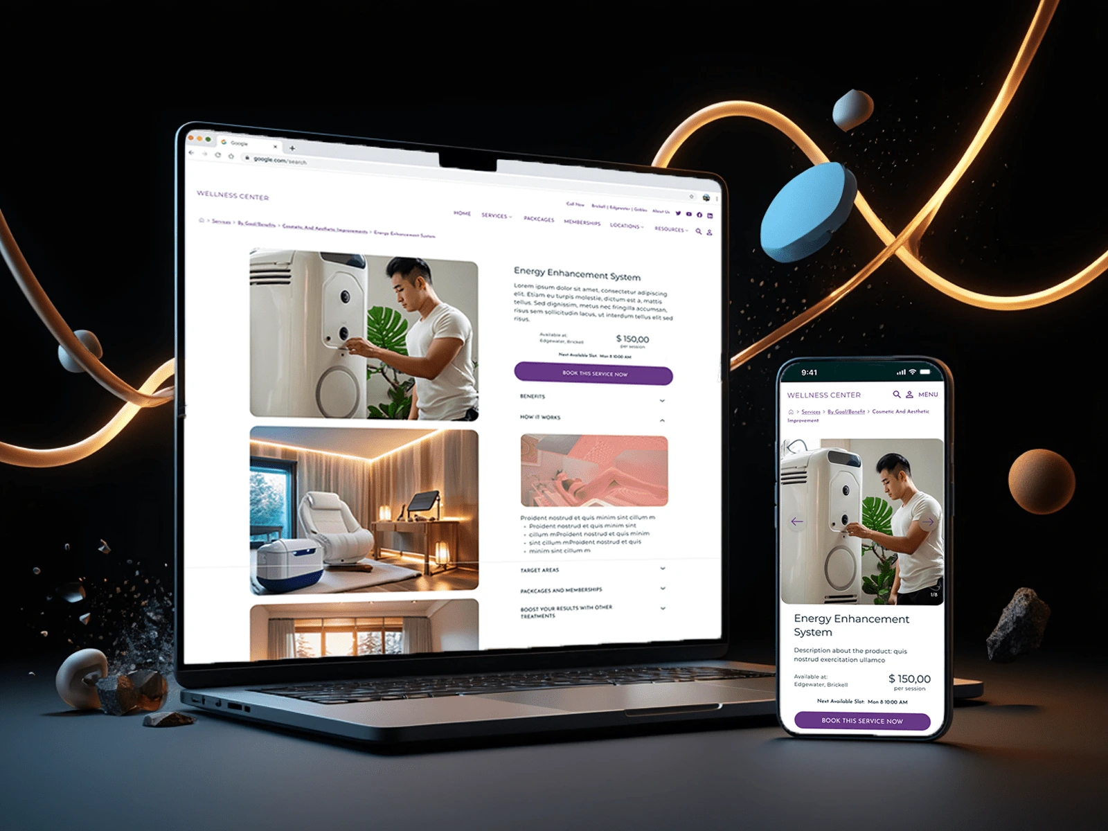 A product page highlighting images to deliver the high-end flair.