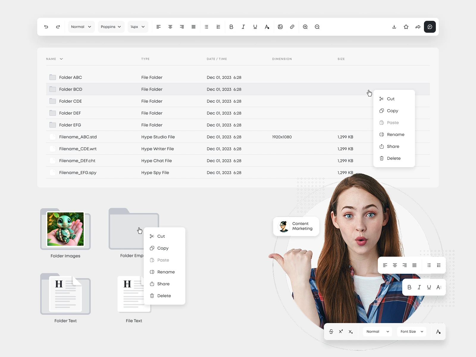 File management and text editing