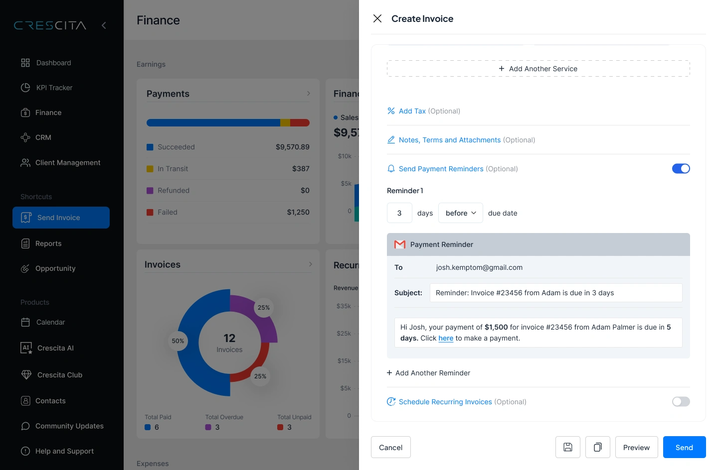 Set Payment Reminders for Invoices