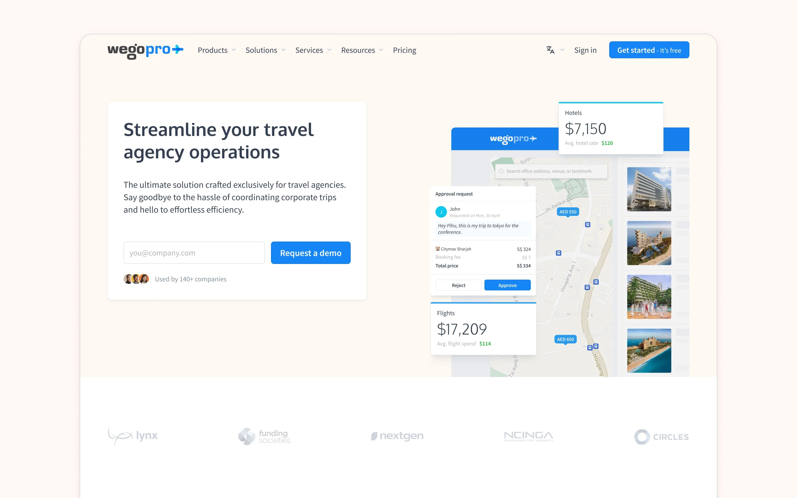 Hero section focused on the core benefit: giving agencies the power to offer more options, faster bookings, and better service to their clients.