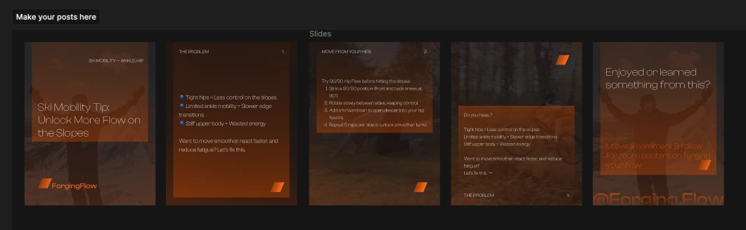 Example of an Instagram carousel post using the Figma templates