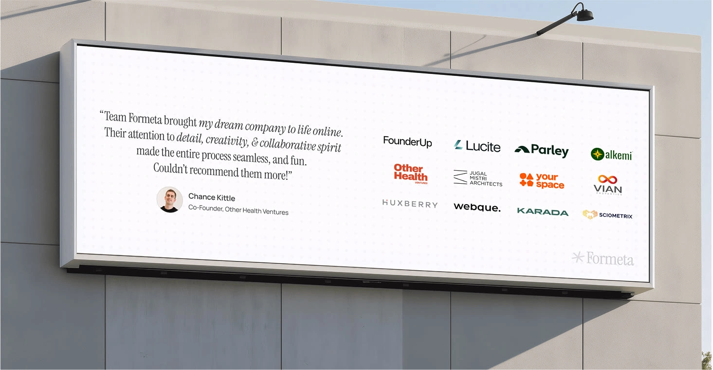 Billboard design with clients adn testimonials