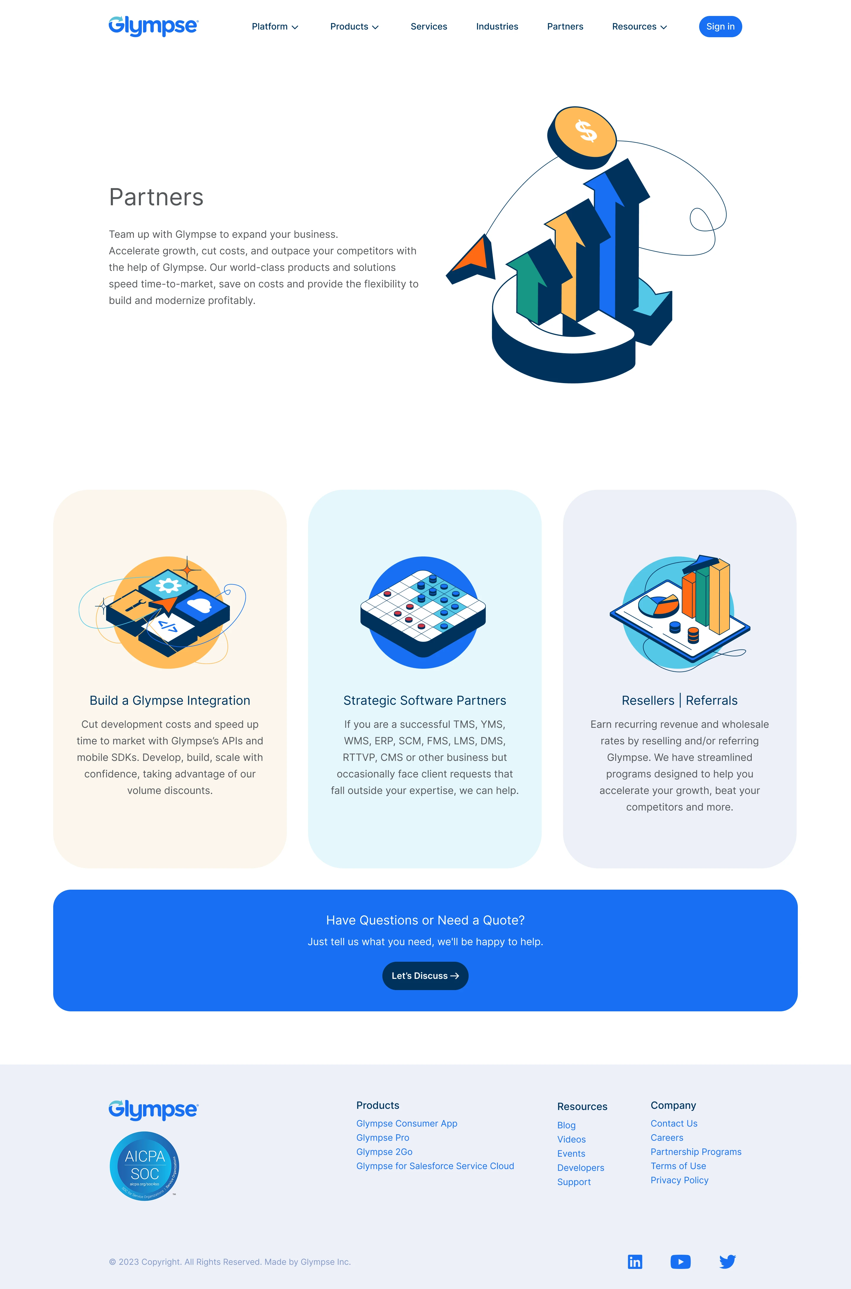 Glympse Partners page