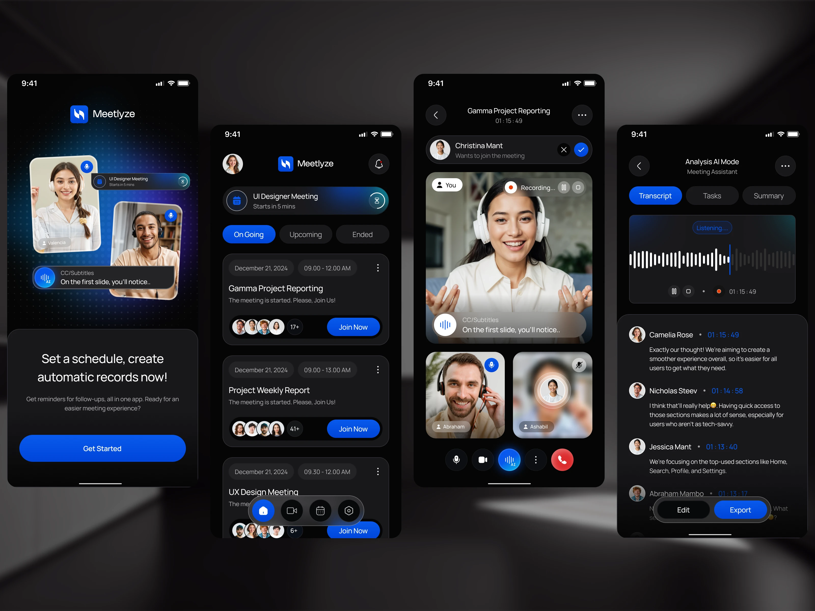Meelyze AI Meeting Mobile App