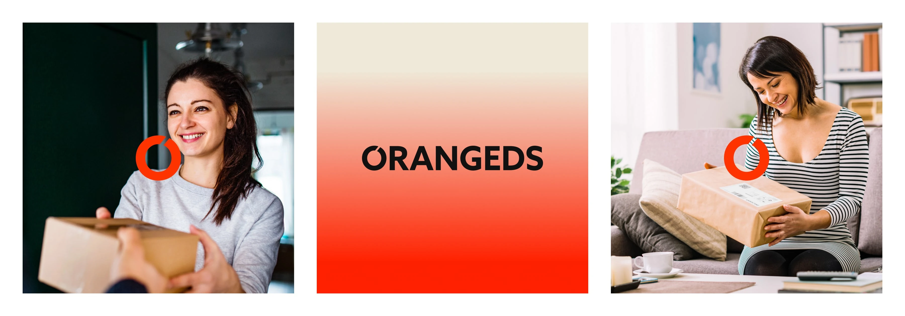 Black OrangeDS Logo on Orange & Parchment gradient with Logo usage images