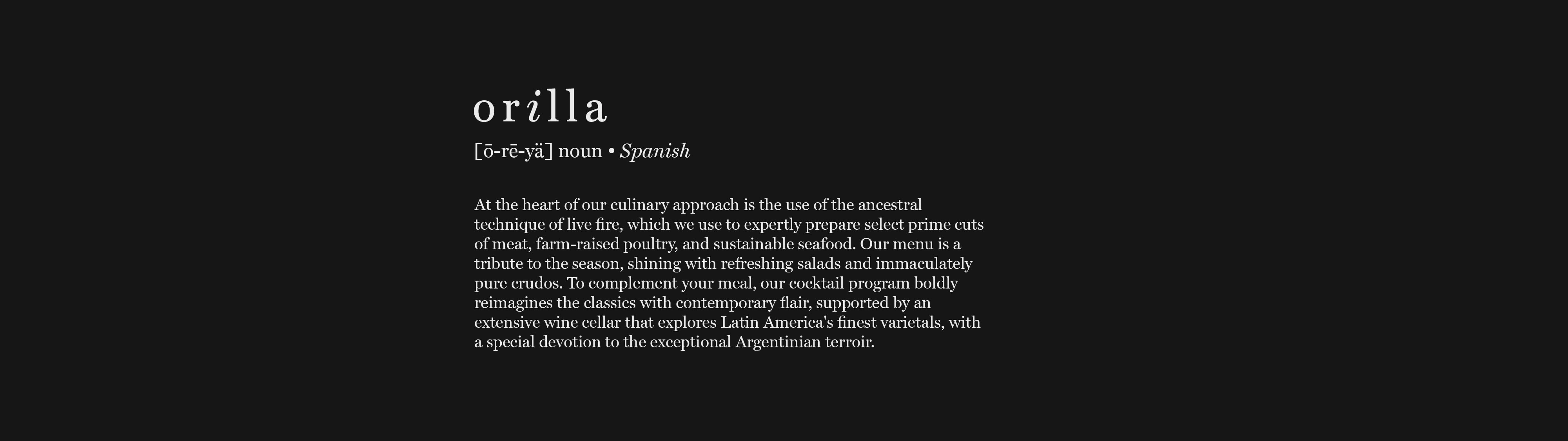 Brand Identity Application Concept: Defining the visual direction and tone of voice for all design materials, ensuring coherence with the established Orilla brand identity and its upscale Miami location.