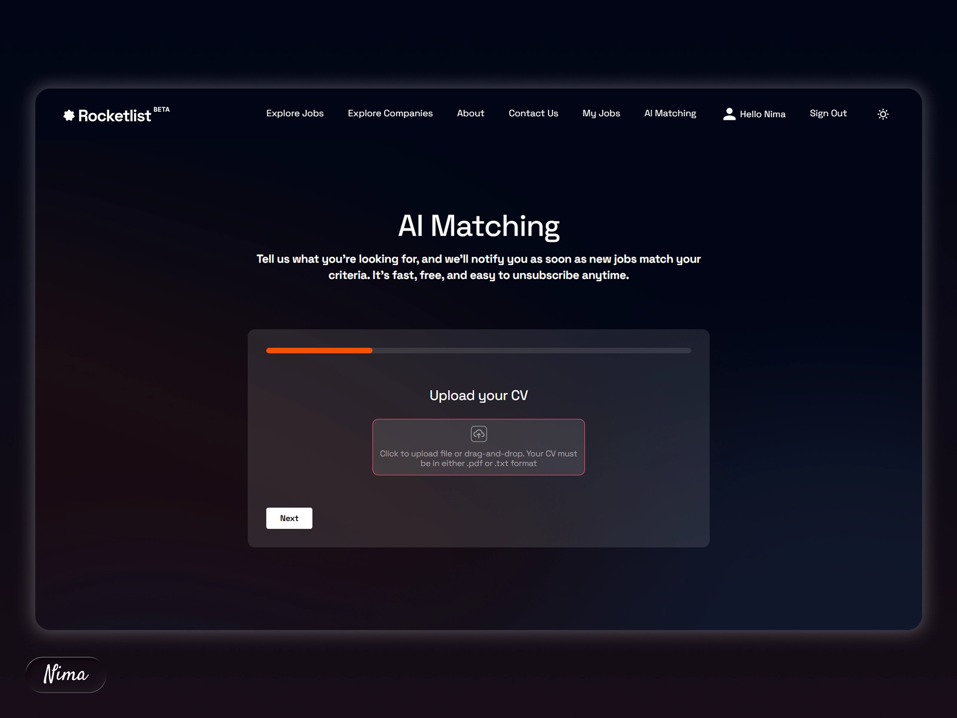 Rocketlist - AI Matching