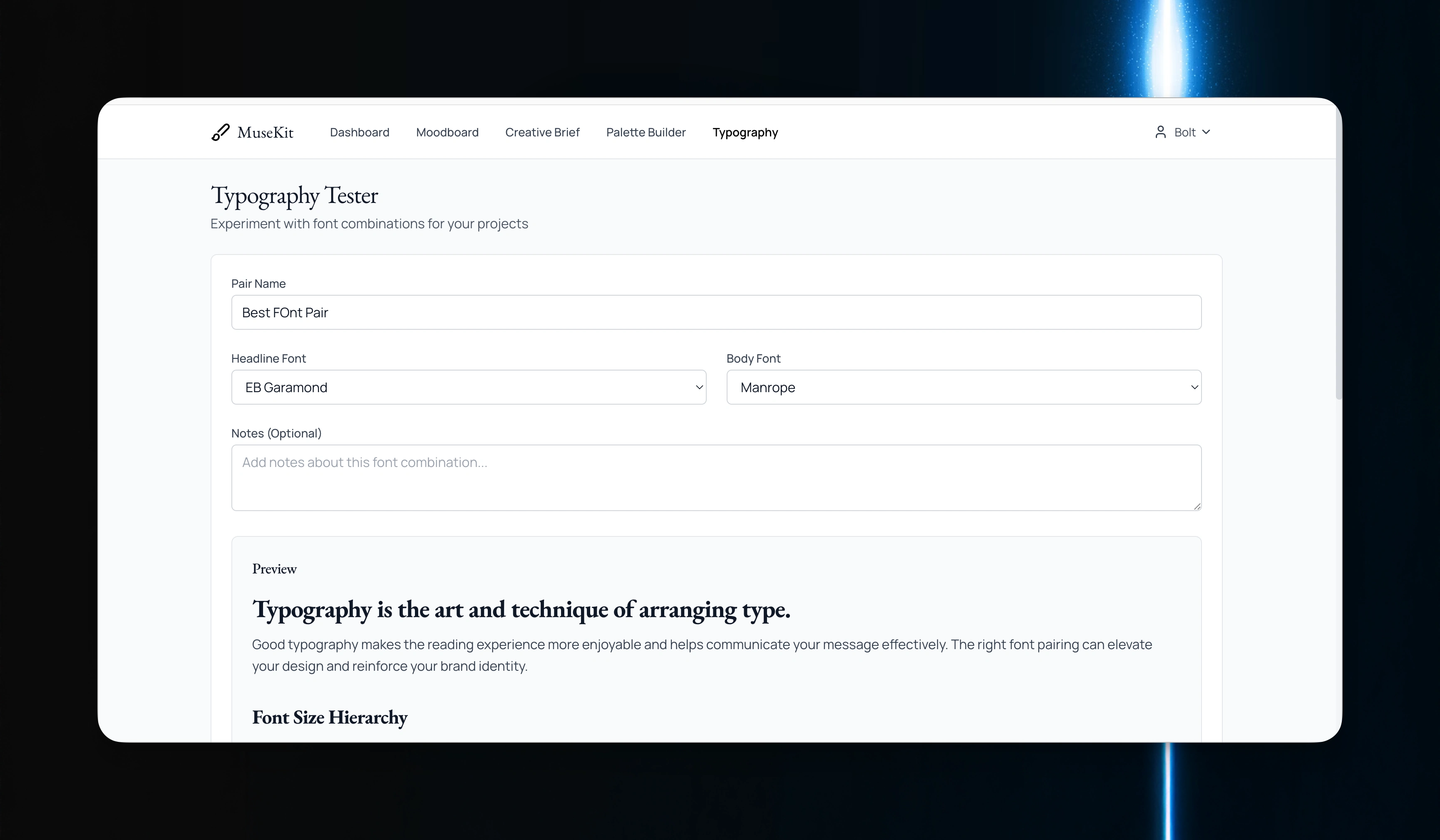 Typography Tester