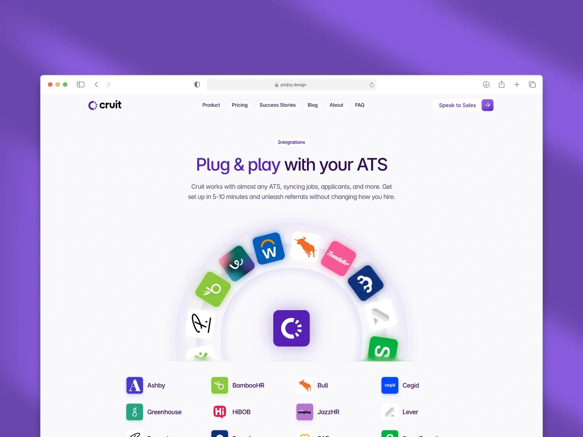 Integrations Section