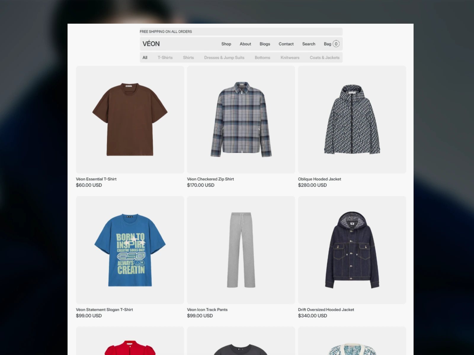 Shop page