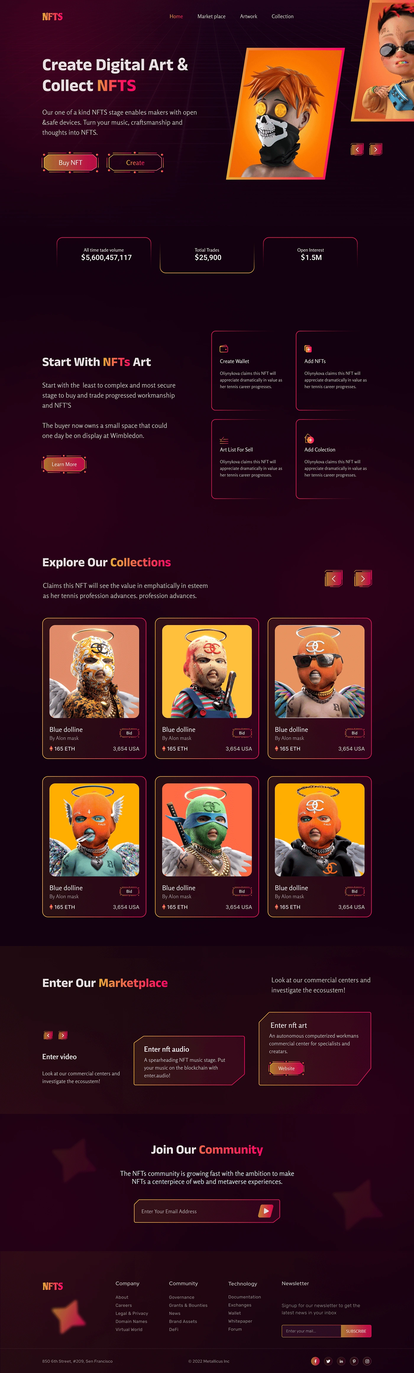 NFT Landing page design 