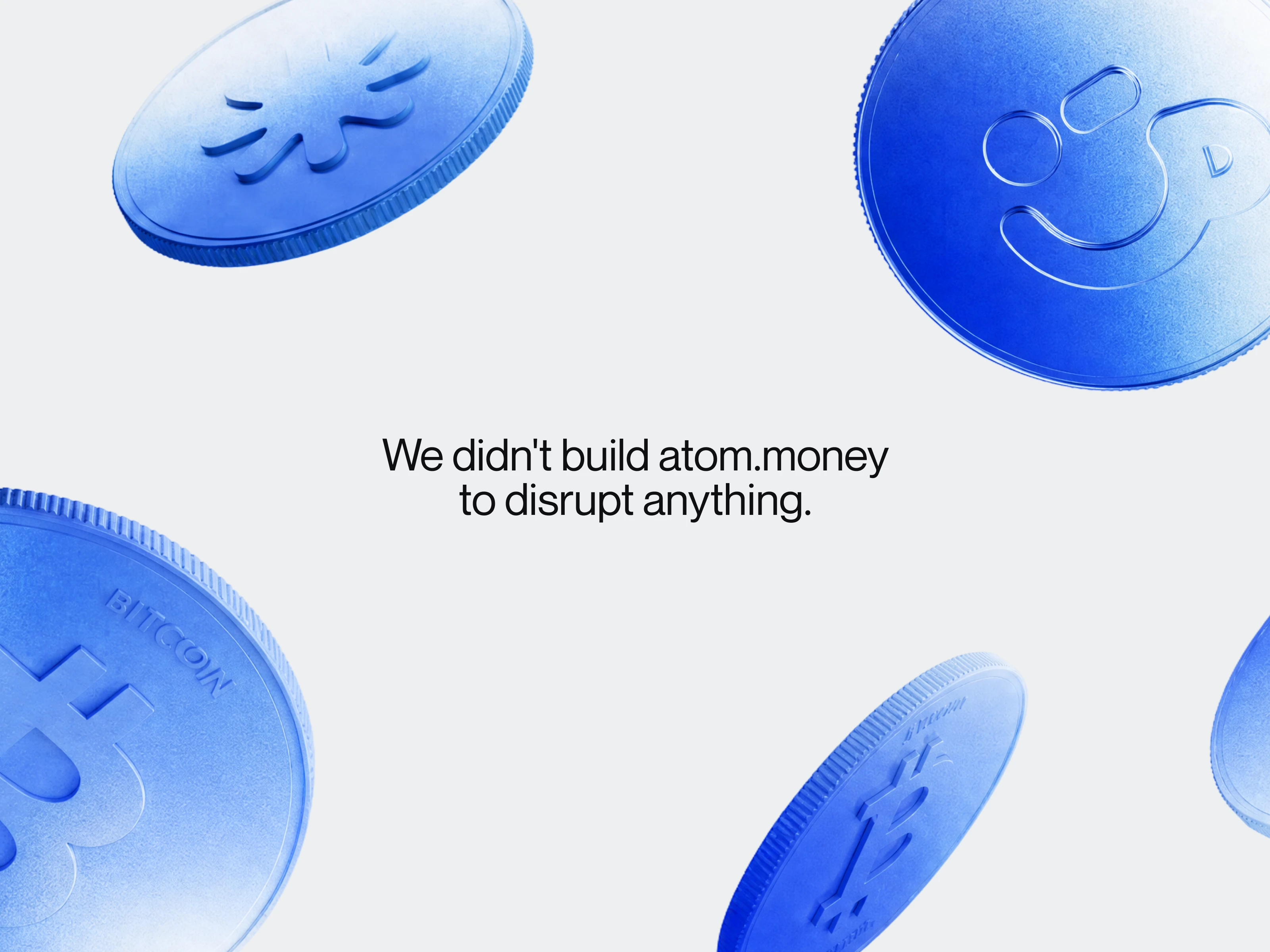 Fiat and crypto rendered in one material. Same weight, same light, no hierarchy.