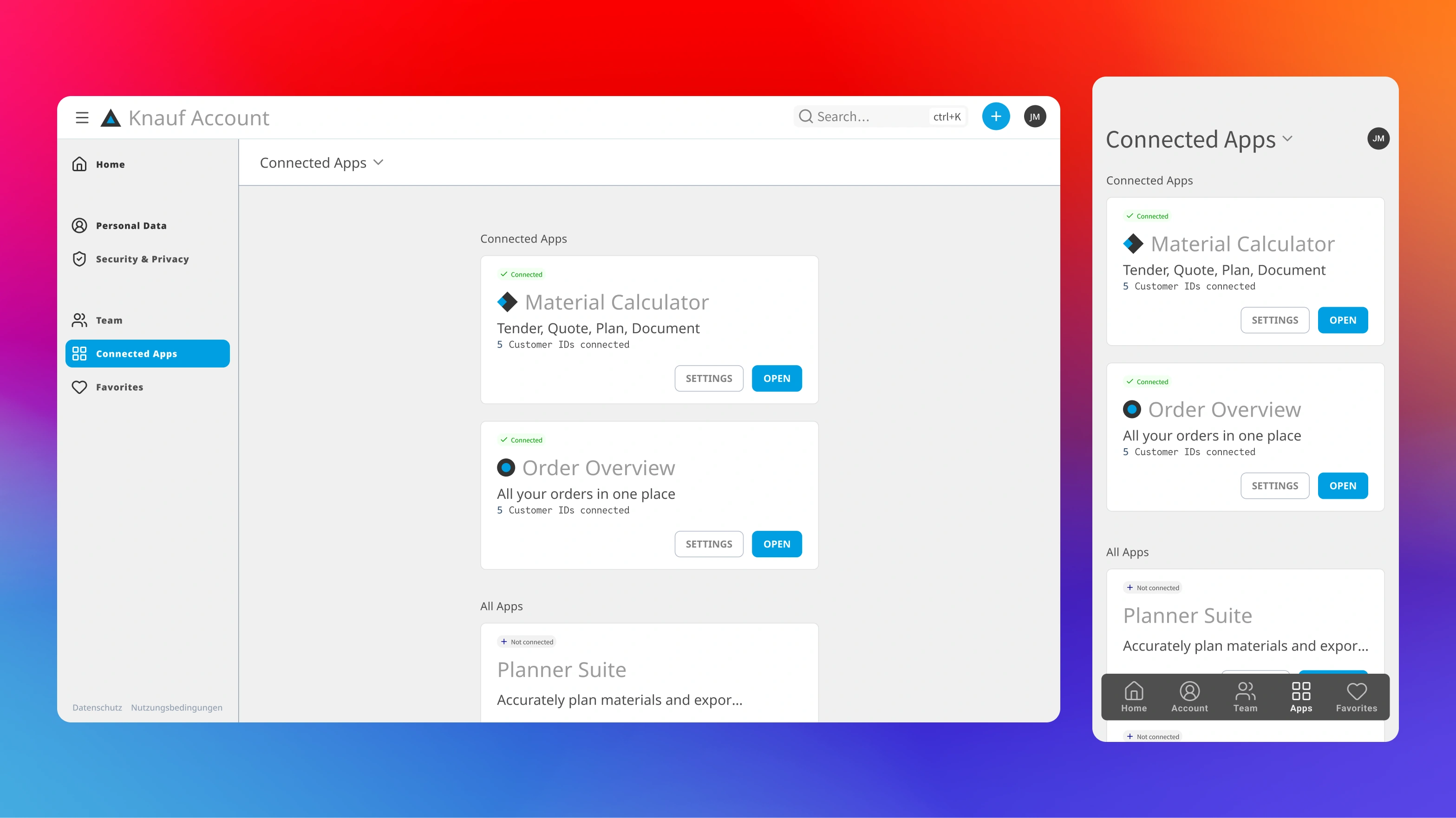 The core of the platform: One login. One profile. One company. One identity.