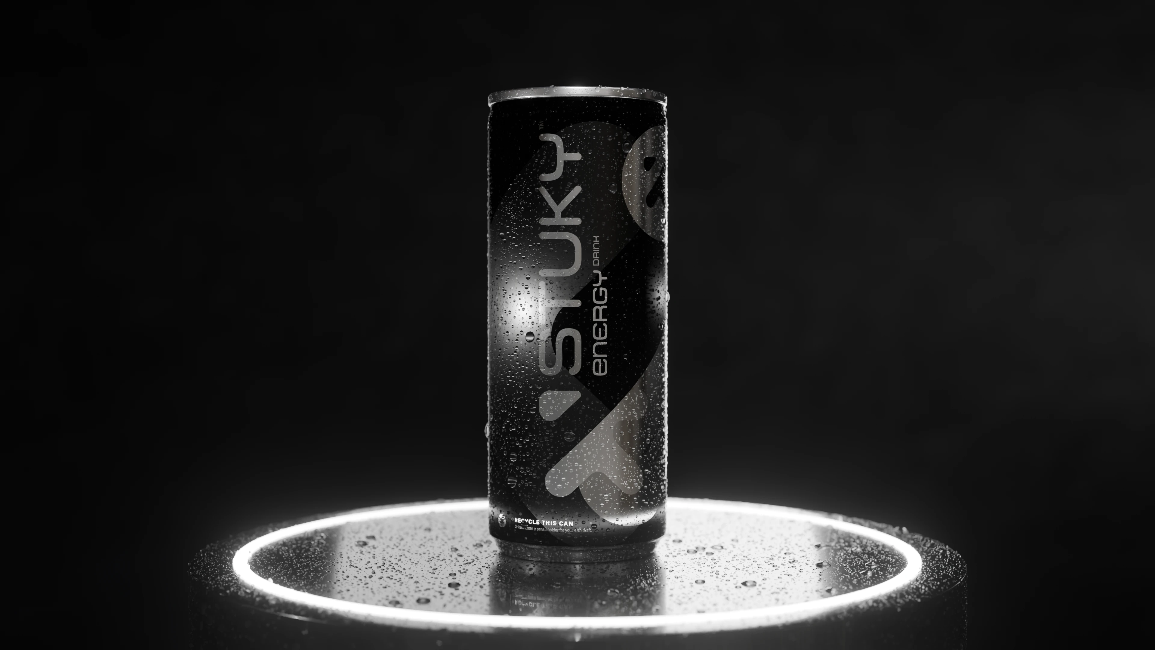 Stukt 3D Render Preview | Energy Drink | Black