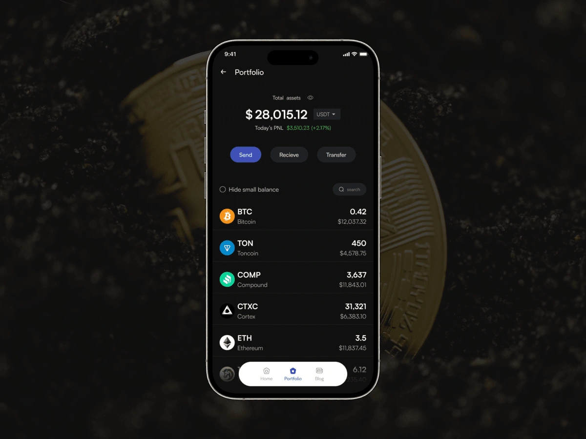 Portfolio screen