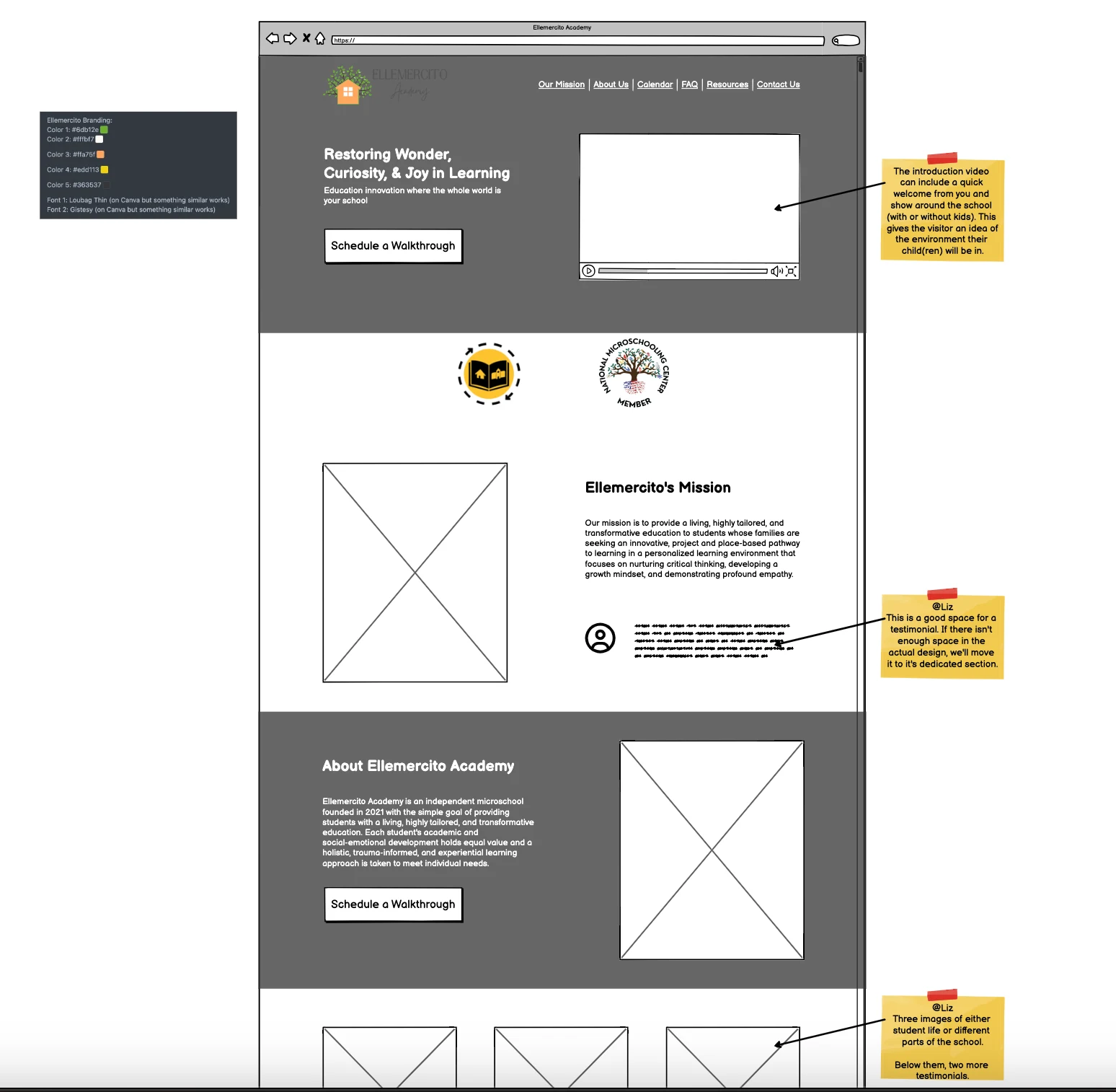 Wireframe mockup