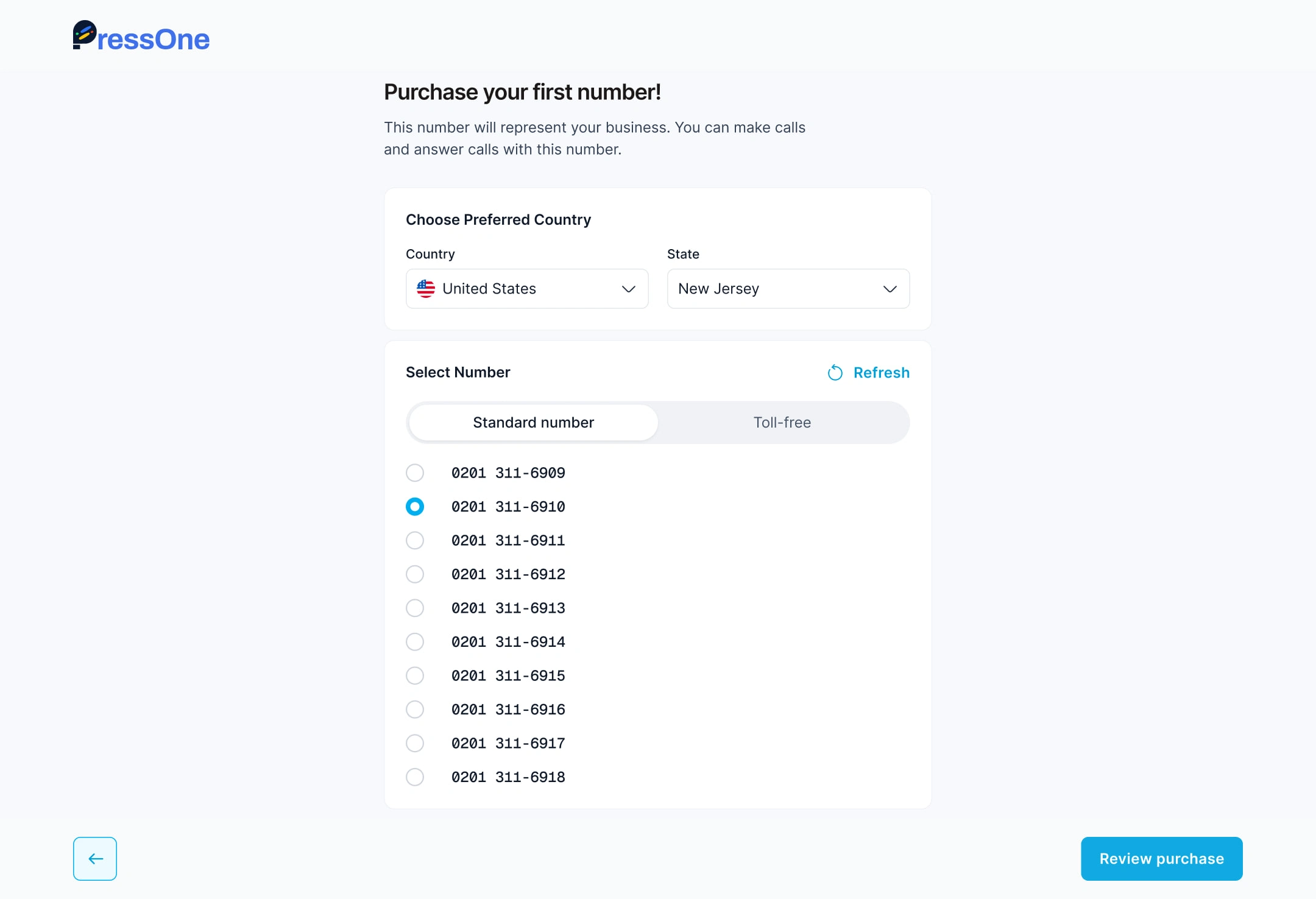 Phone Number Purchase