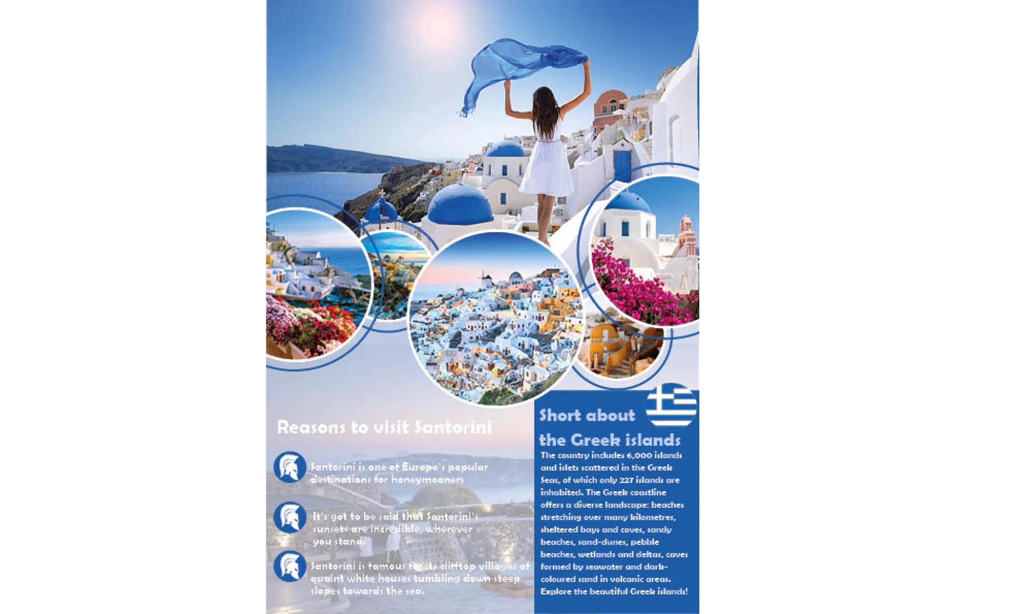 A flyer for a vacation to Greece