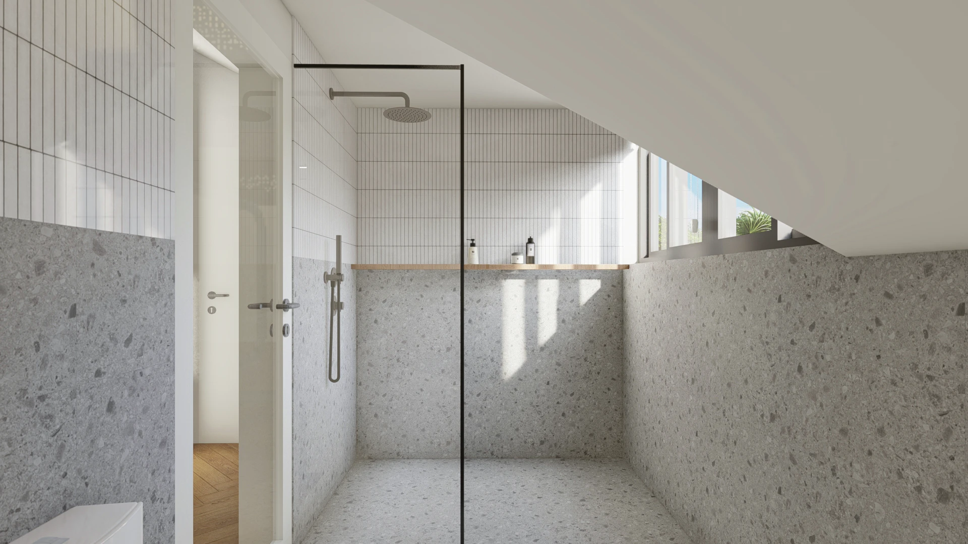 Ensuite (Spacious shower and toilet area)