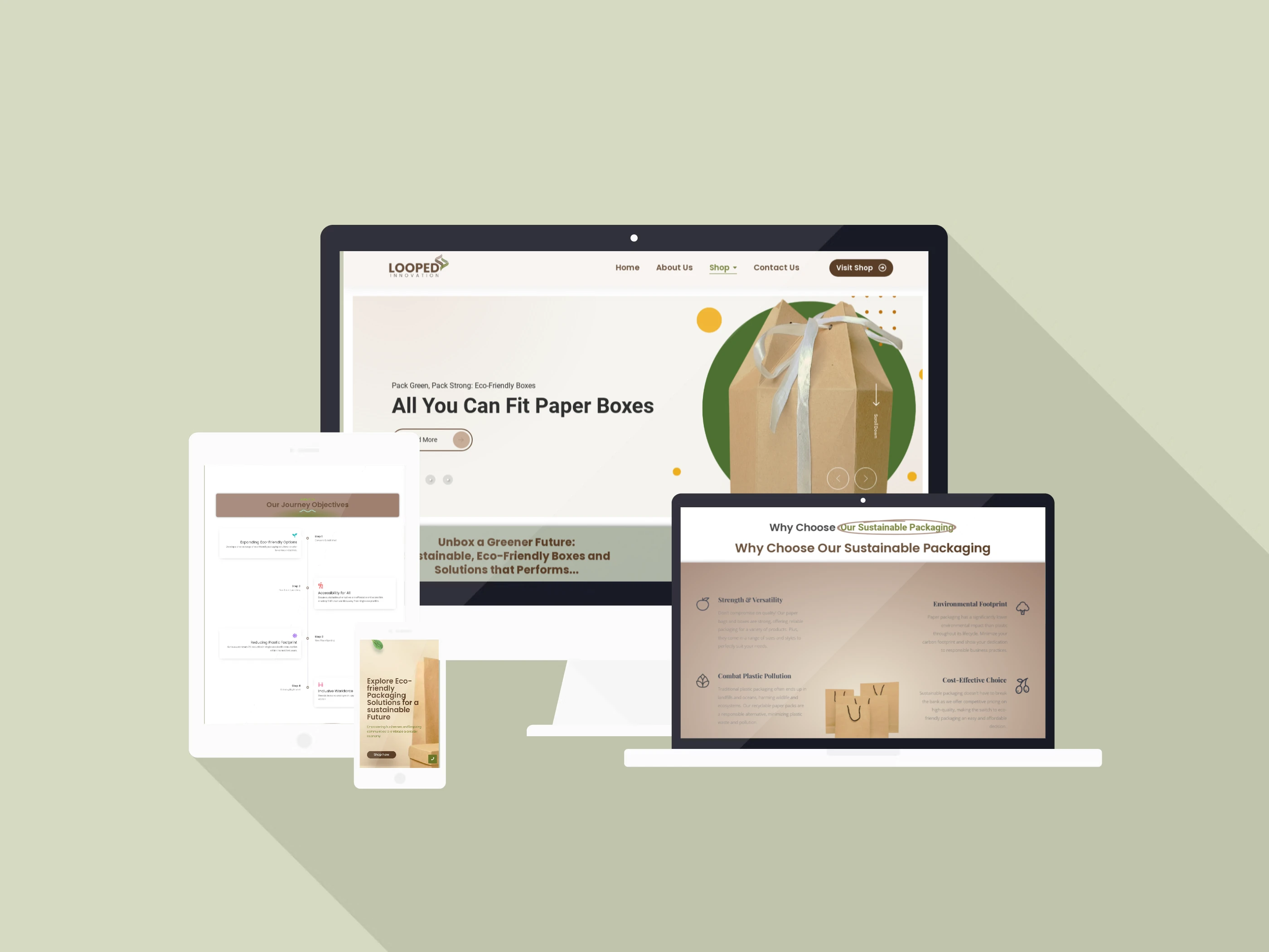 E-commerce paper bag site mock up