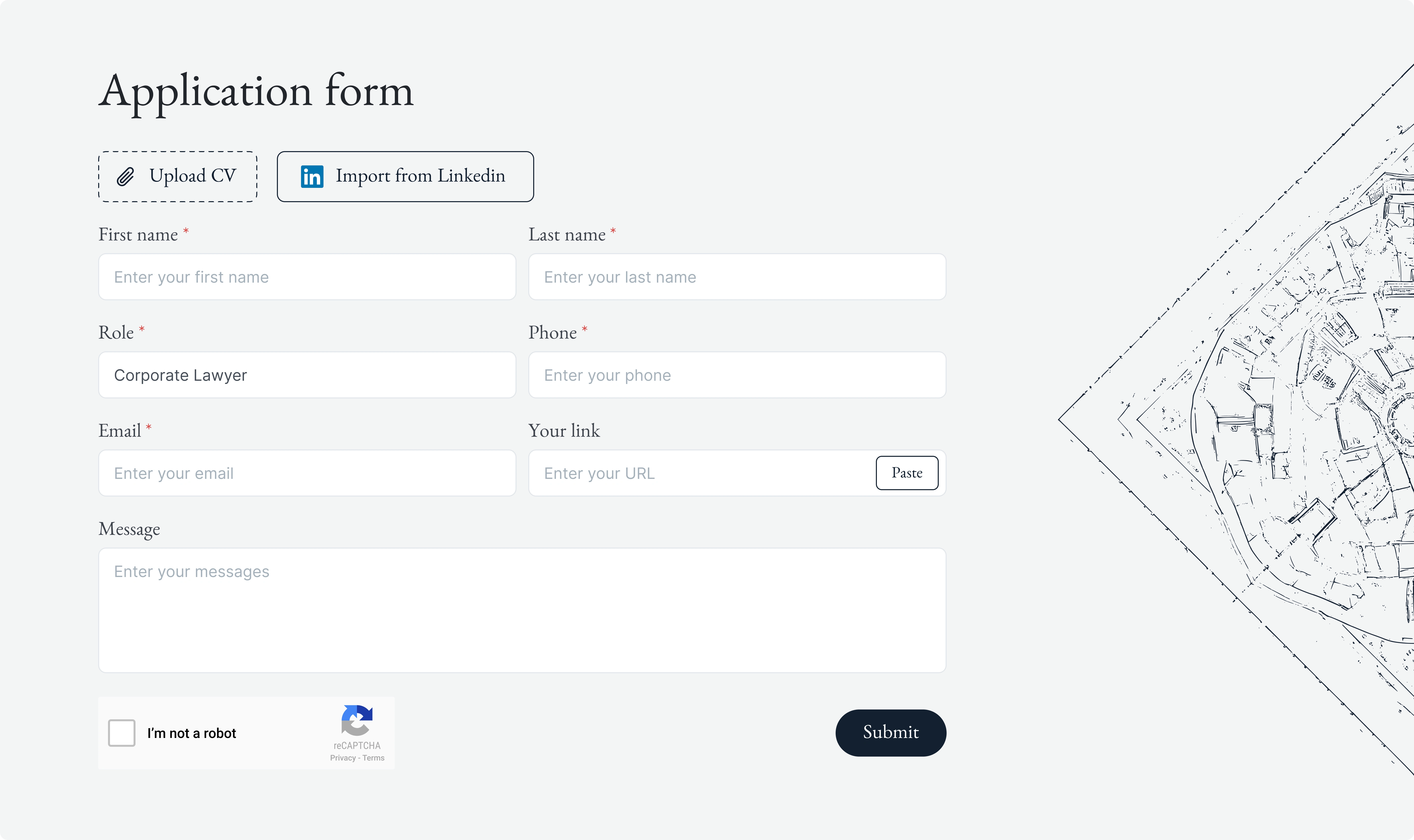 Job Application Page from the Suffren Partner's website