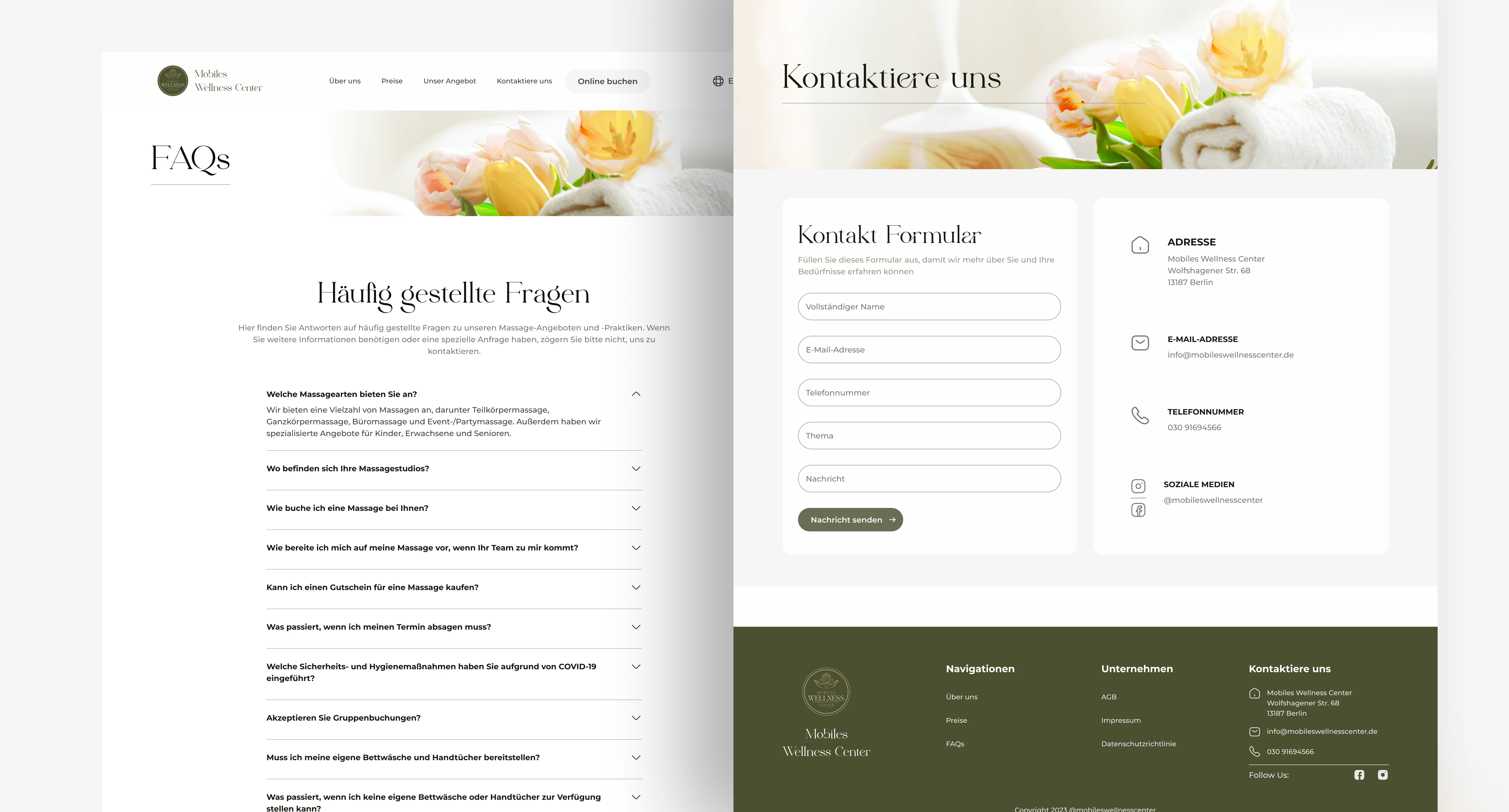 Contact and FAQs Page