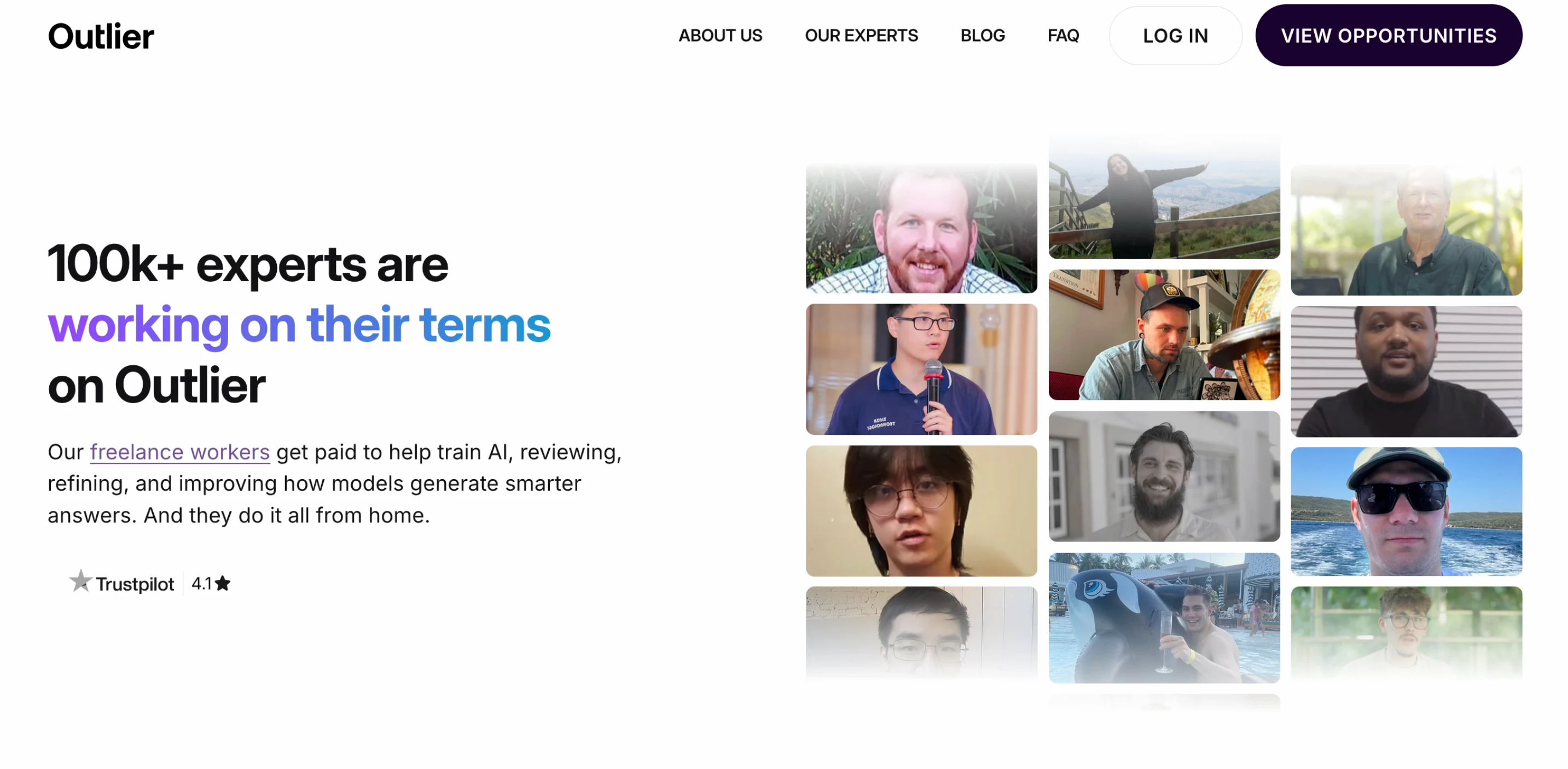 See the page for the scrolling text animation! http://outlier.ai/meet-our-experts