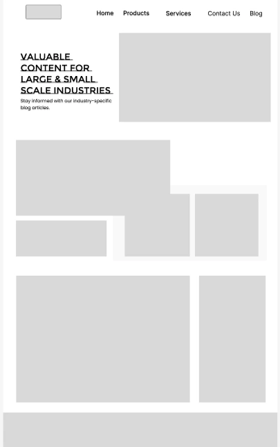 Low fidelity Blog Archive Page for Industrial Machines Company