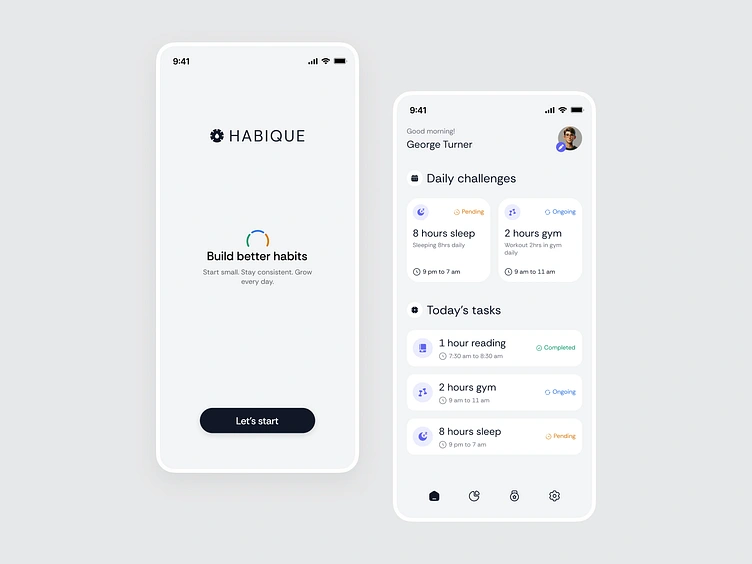 Habique – Minimal Habit Tracking App UI