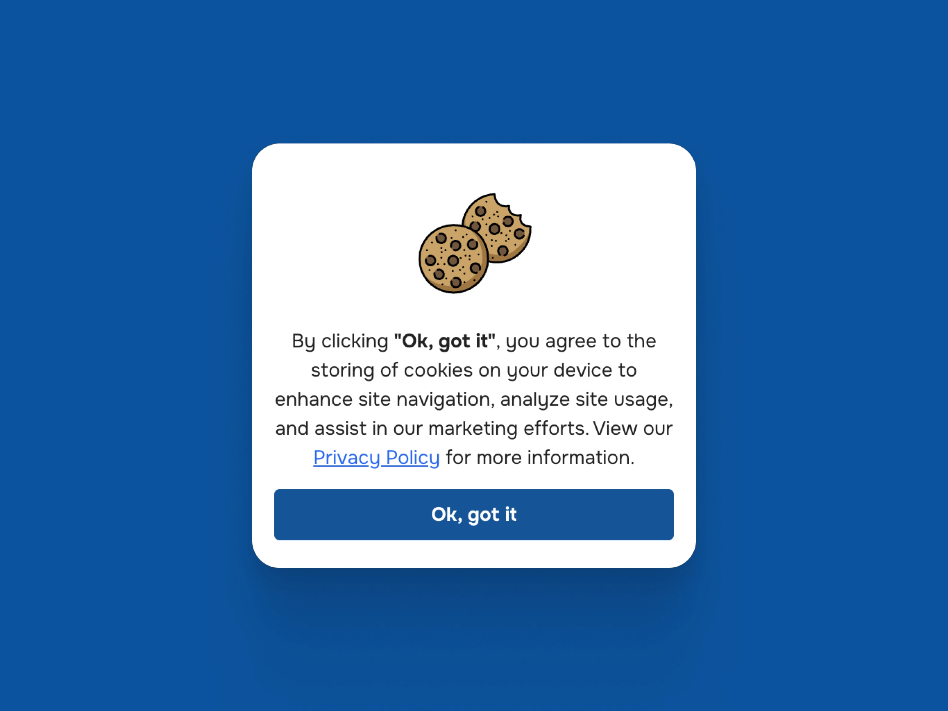 A delicious animated cookie pop-up is branded, fun and functional.