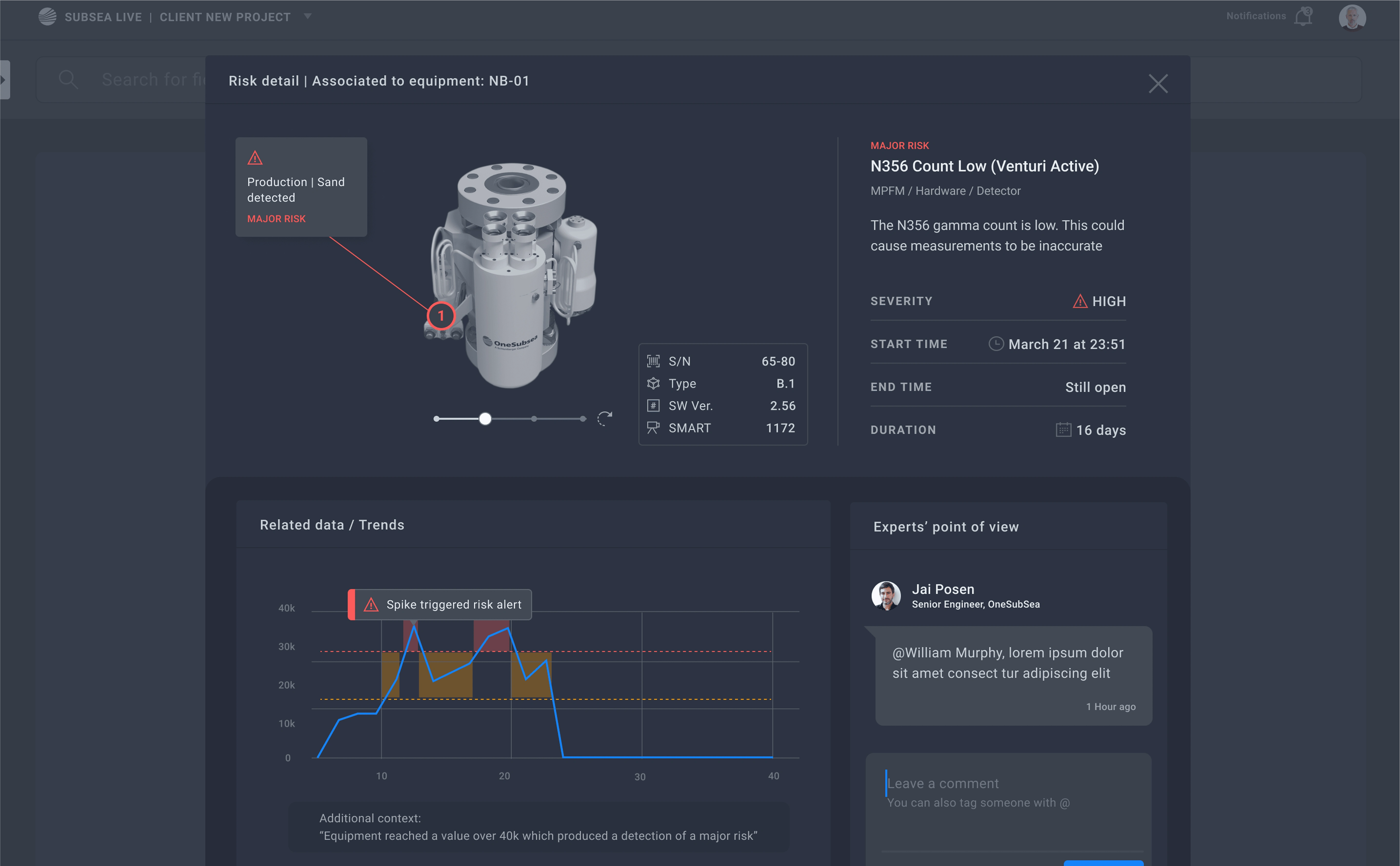 UI / Equipment risk details
