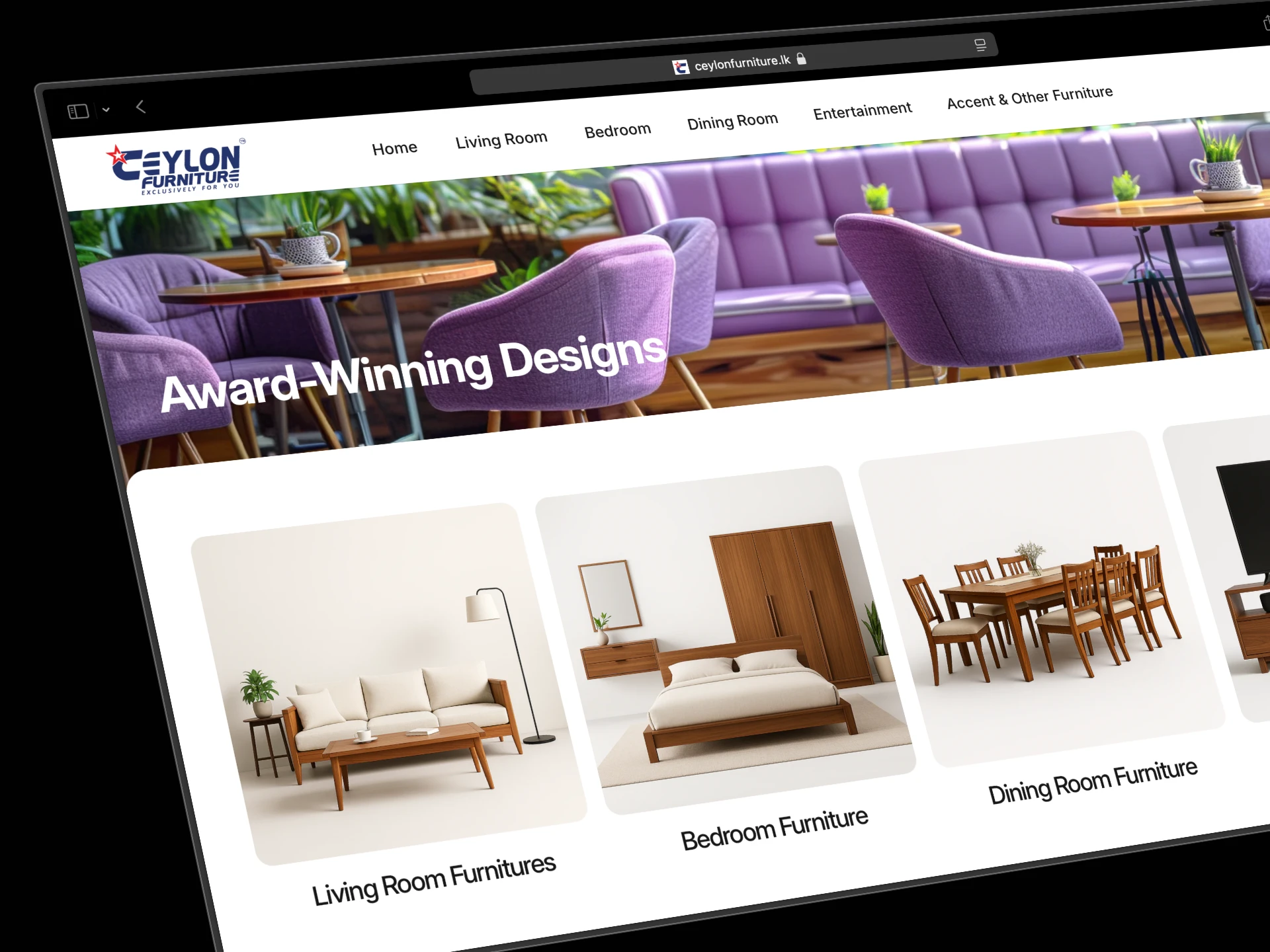 Ceylon Furniture Collection Scrollable side collection in About us page
