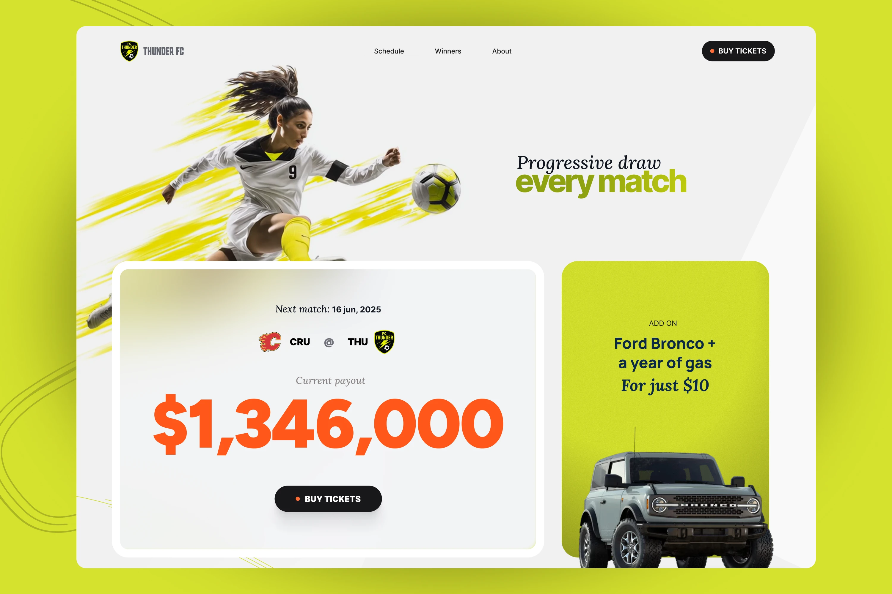 Note: Thunder FC is a fictional client created to showcase the capabilities of the design system.
