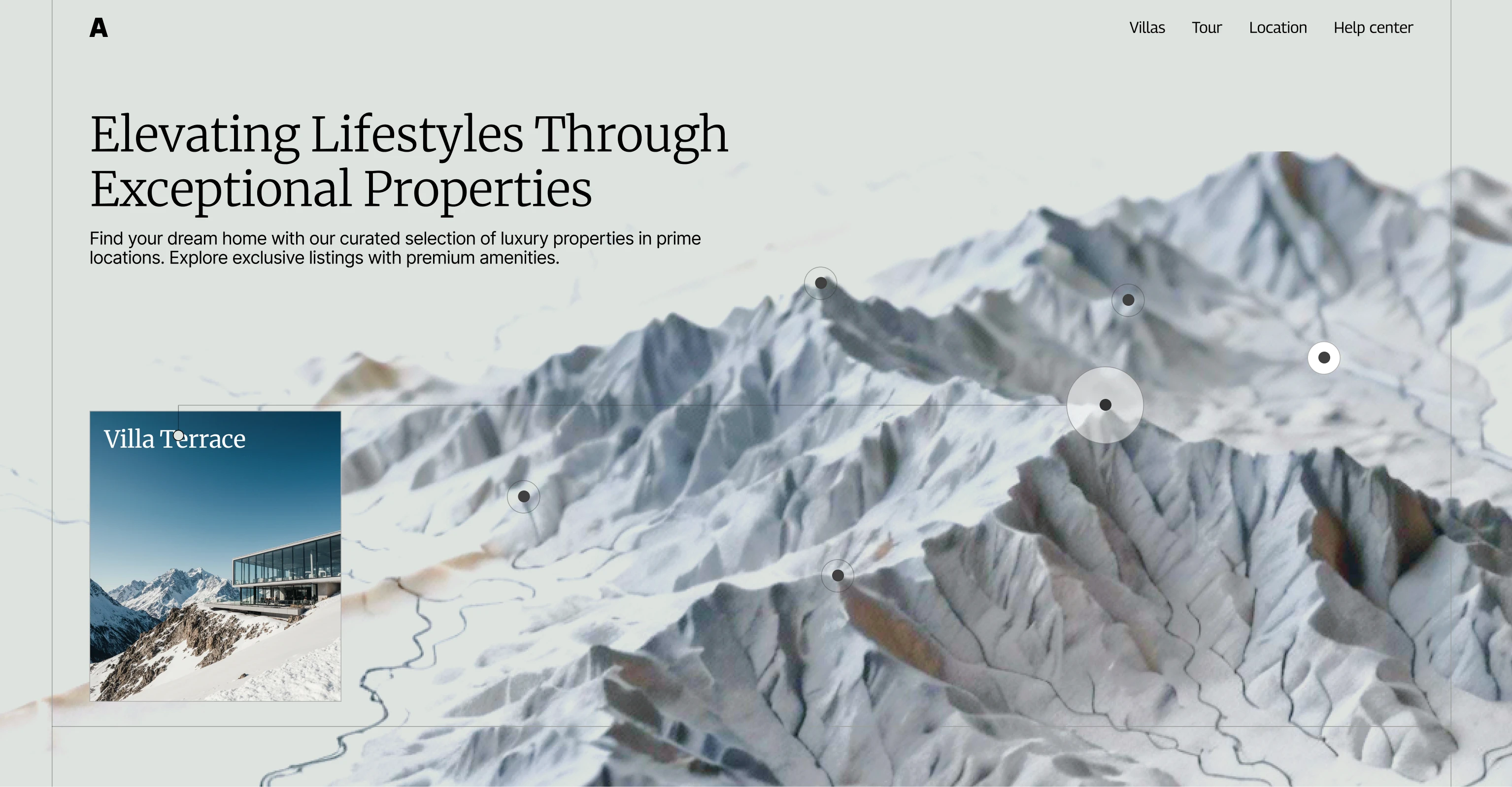 3D map concept for Luxury Real Estate brand website