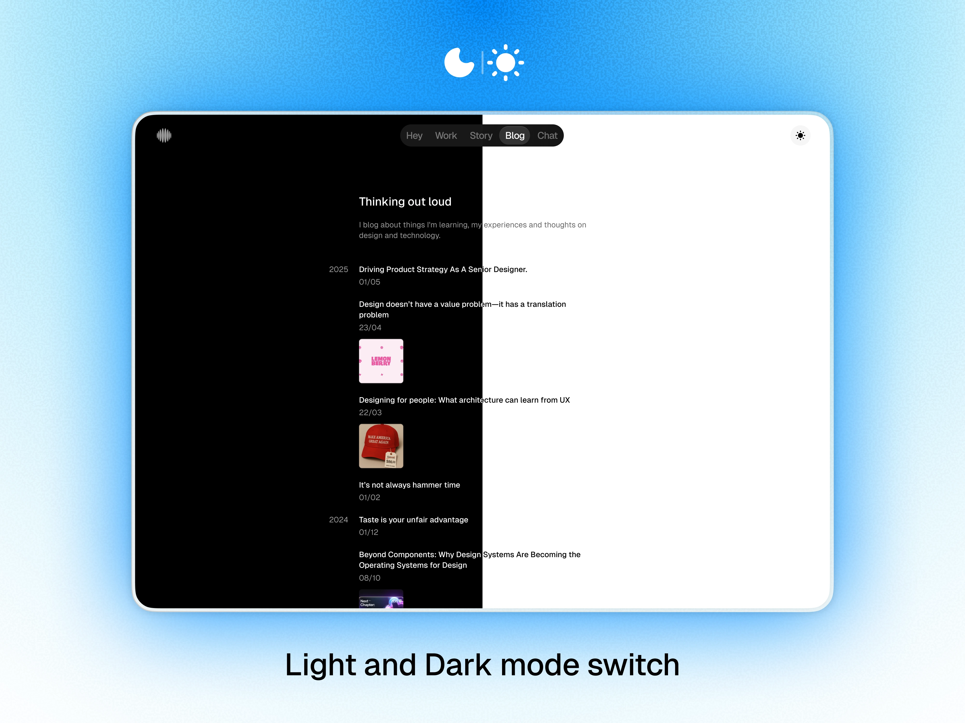 Writing meets design. A minimal blog experience that balances clarity and personality — perfect for sharing ideas, lessons, and stories without distraction.