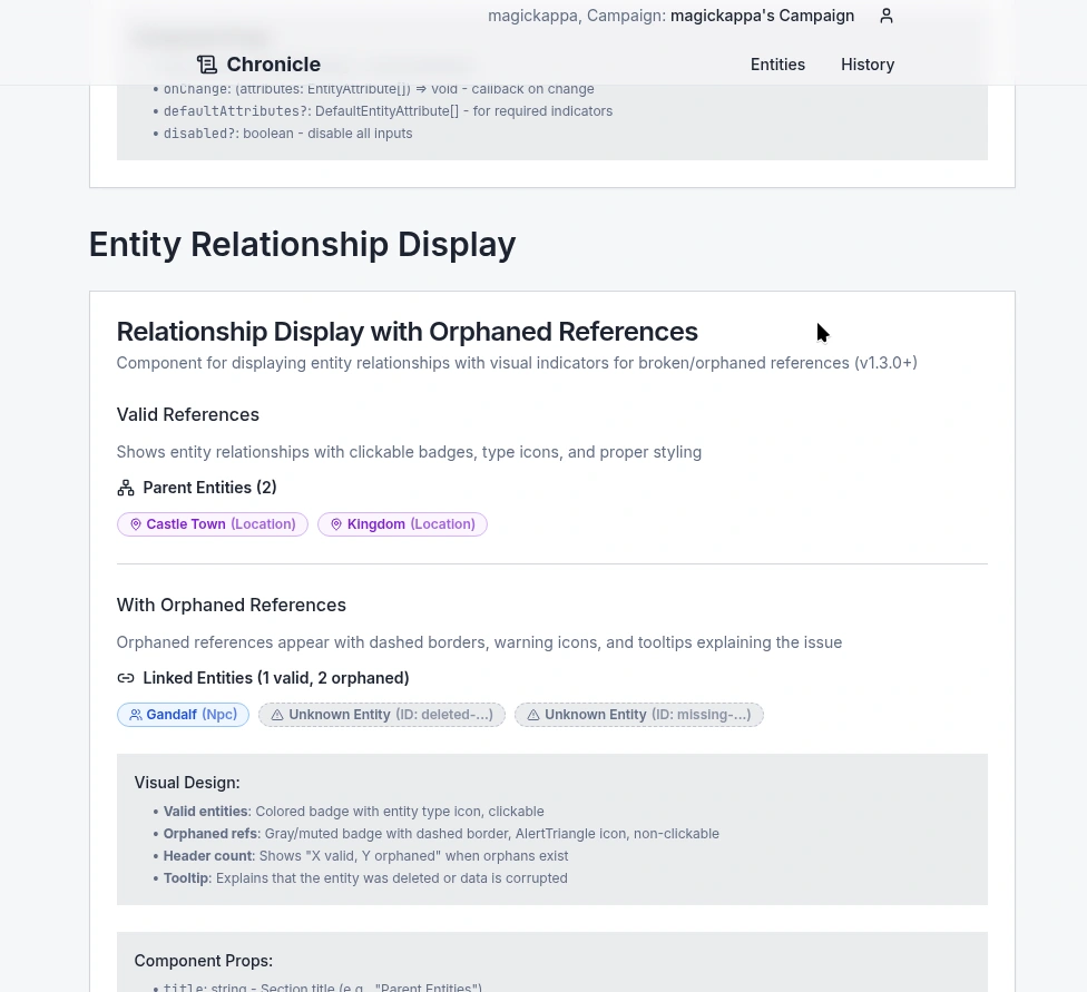 The design system page