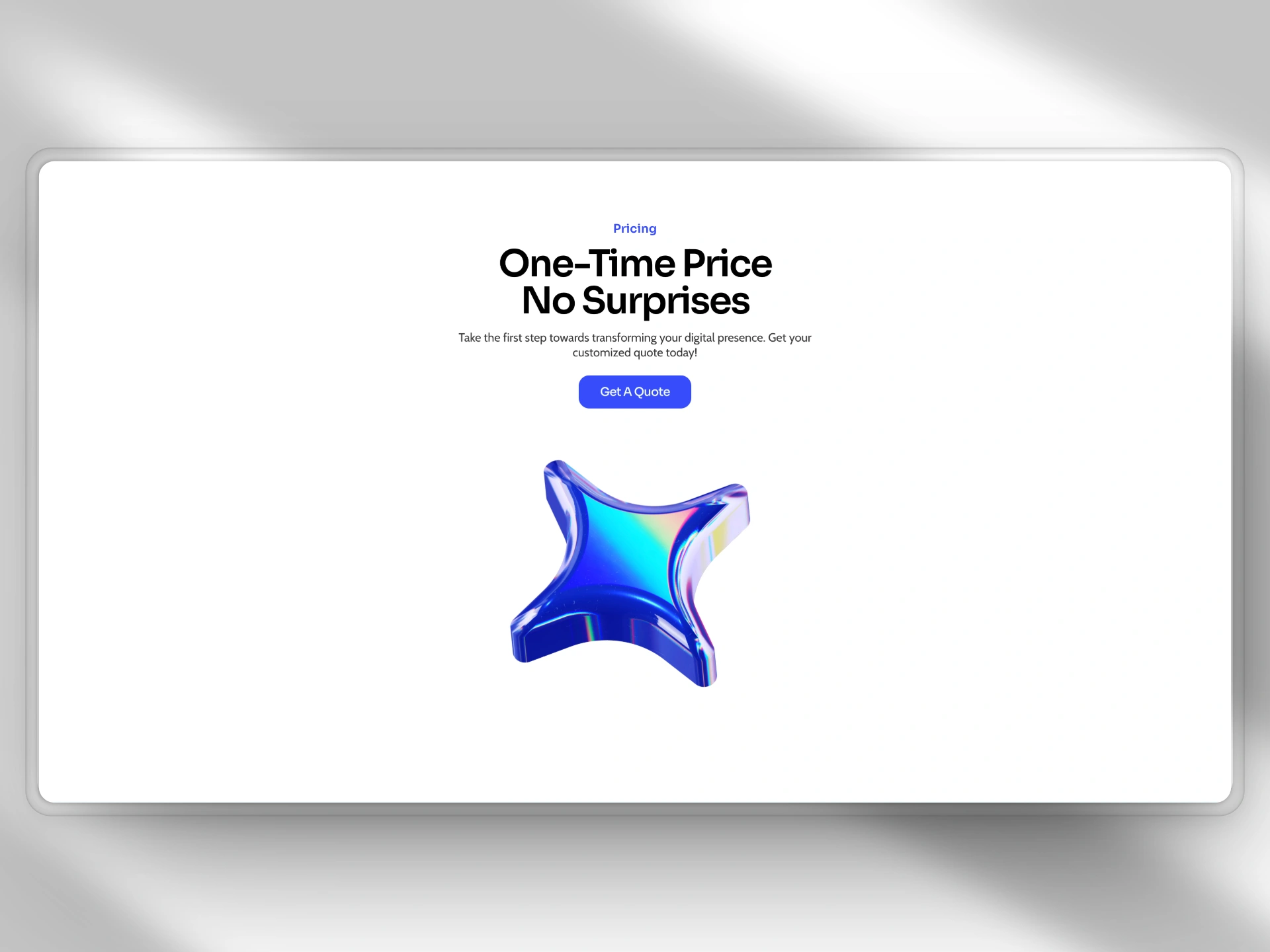 Pricing section with micor-interactions